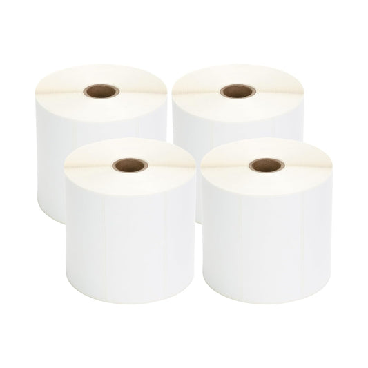 TSC Thermal Label Transfer Paper for Printers, Stickers and Labels for Postage, Receipts, Retail, Business, 4" Width x 2" Length, 1" Core, 5" Outer Diameter, White, 1250 Labels Per Roll, 4 Rolls