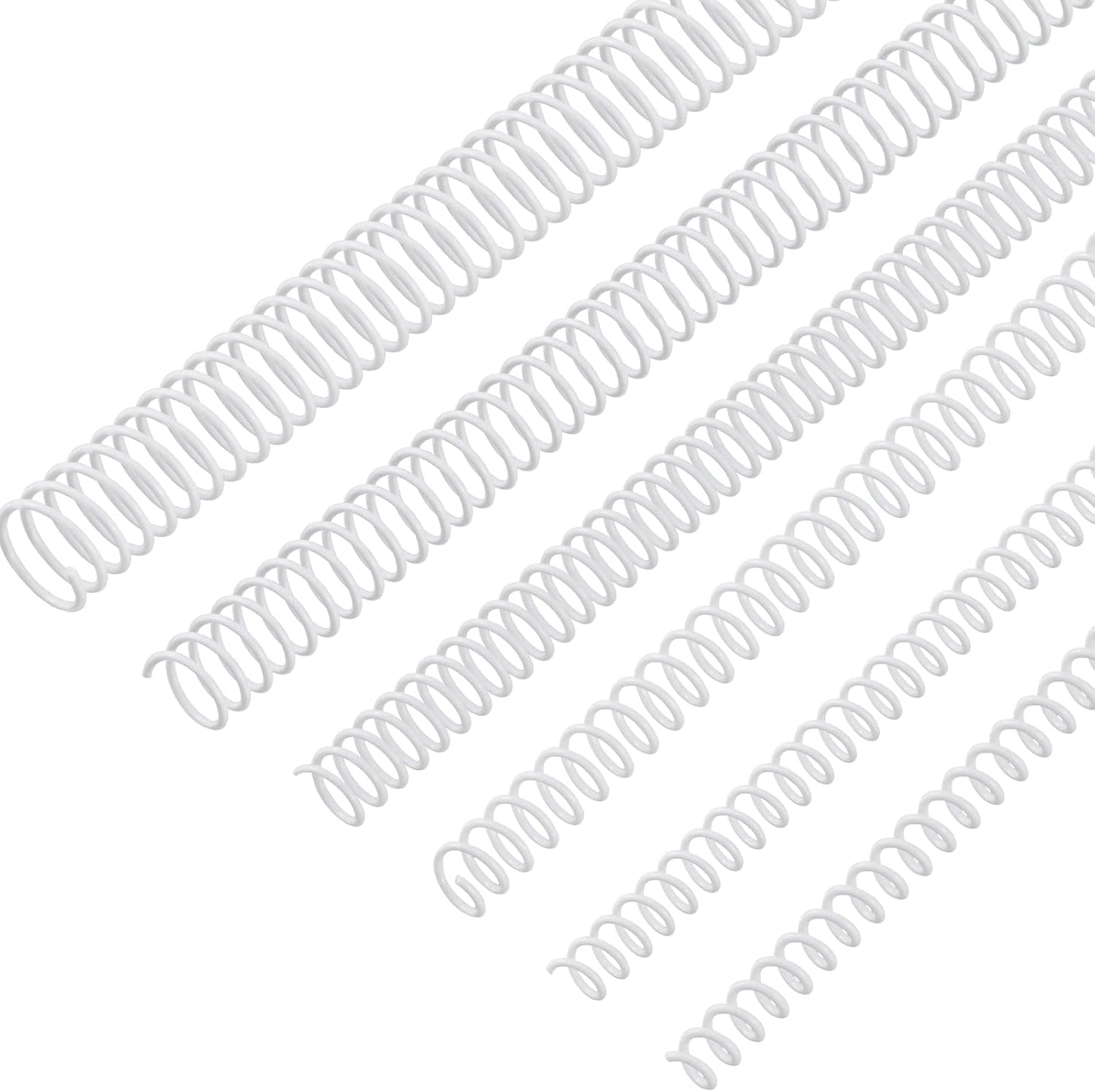 Leinuosen 120 Pack Plastic Spiral Binding Coils Kit Spirals Multi Size Coils for Binding Binder Combs Spines(1/4 5/16 3/8 1/2 5/8 3/4 Inch,White)
