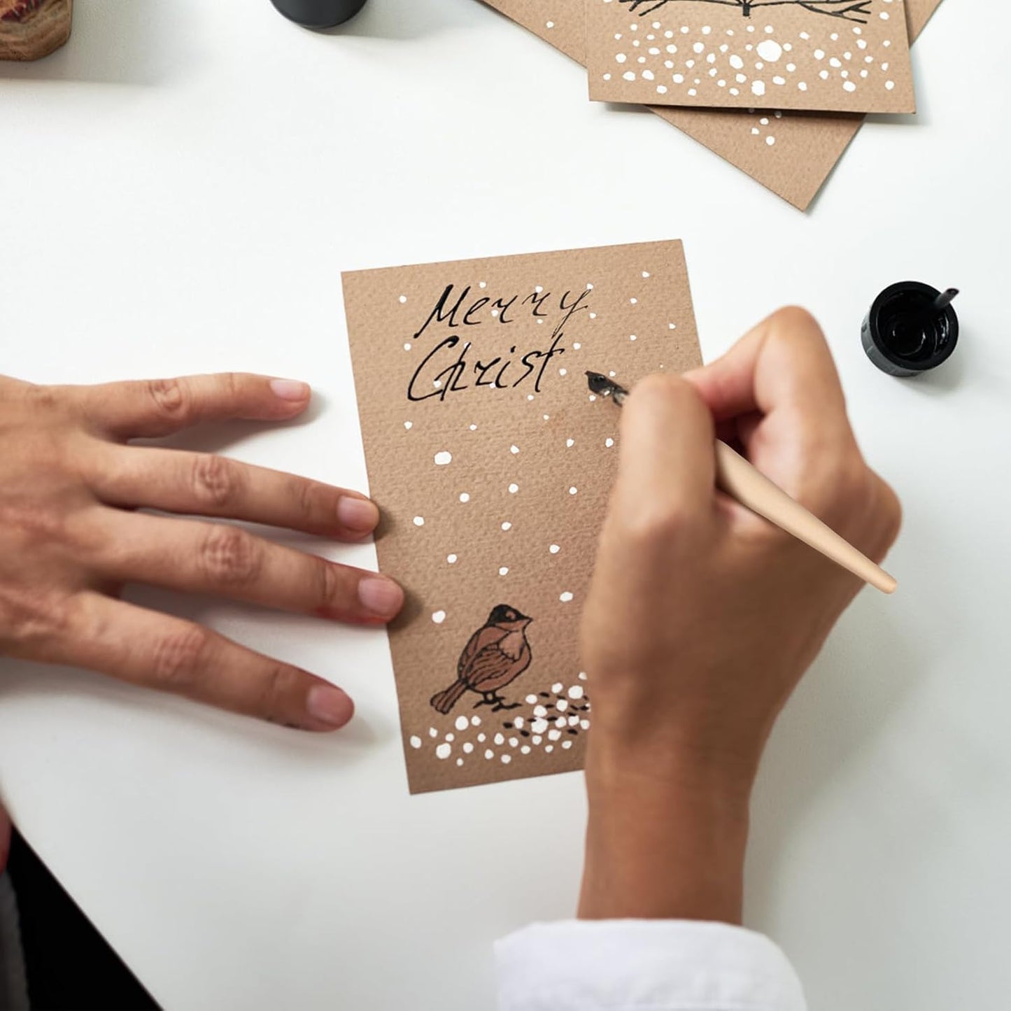 Nib Pen Holder Set, Pack of 10 Comfortable Grip Smoother Comic Dip Wooden Pen Nib Holder for Beginners Professional Art Painting English Calligraphy and Comic Creation(Log Color)