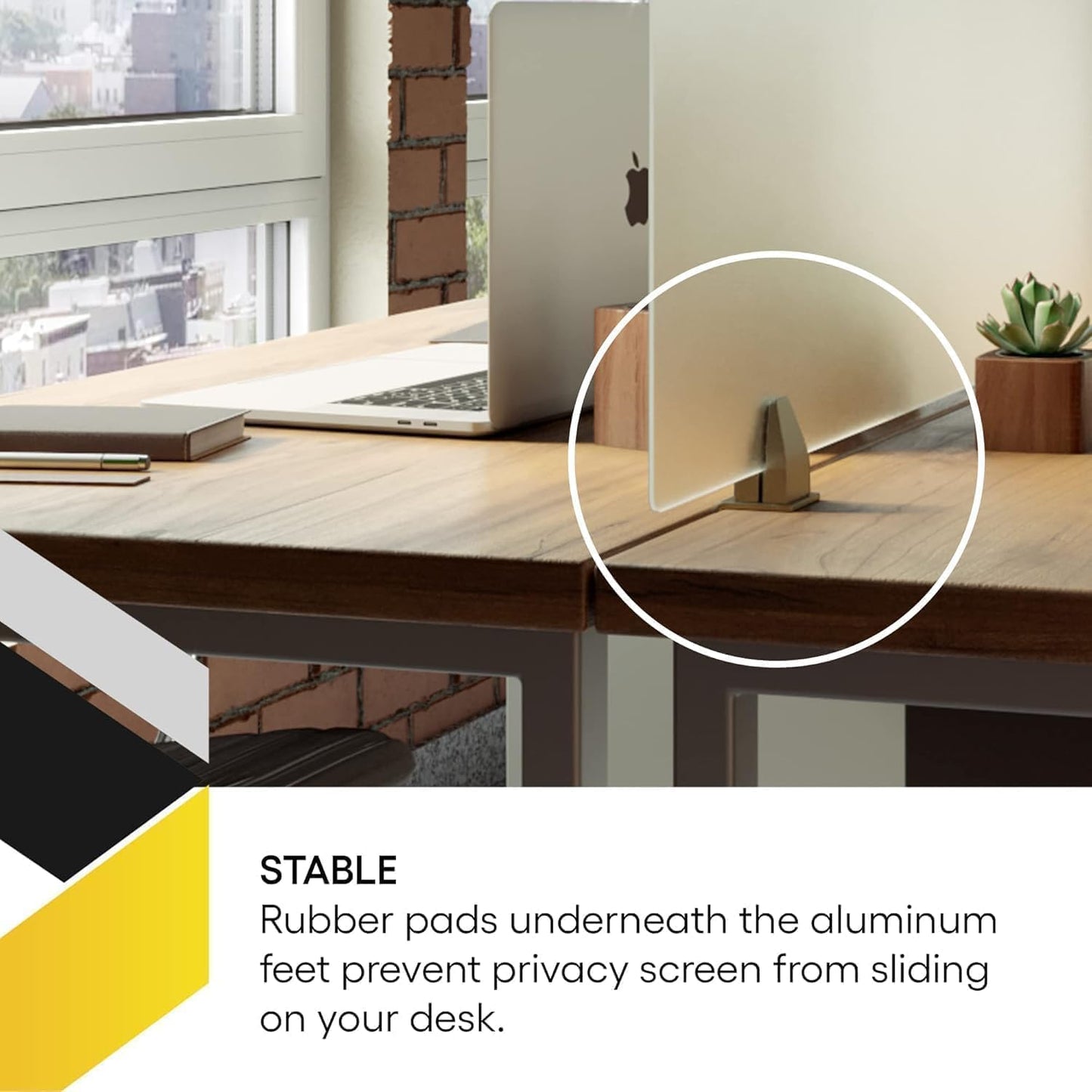 OBEX Acrylic Free Standing Screen, Divider for Desk Privacy Home & Office Partitions for Table Top Workstation, Portable Cubicle Panel for Work, 18" x 60", Clear