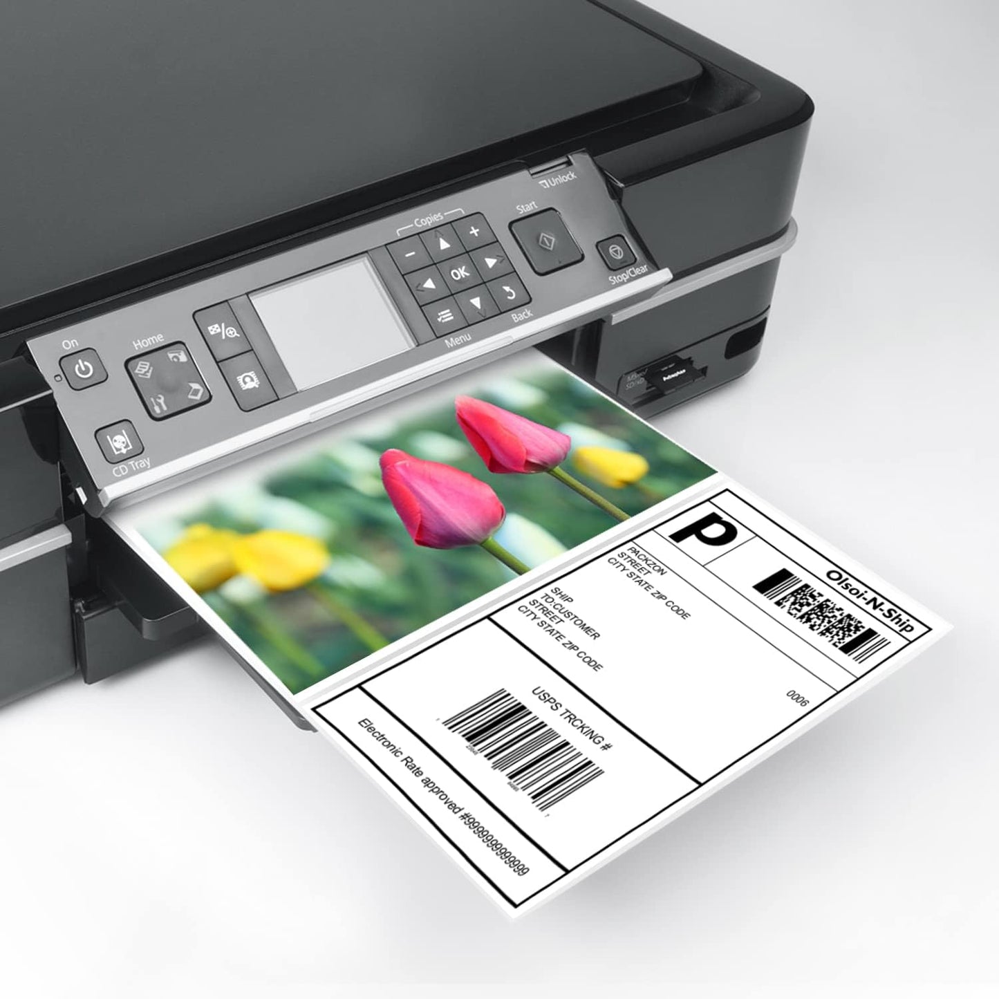 8-1/2"×5-1/2" Shipping Labels 60 Labels Sticker Paper for Laser/Ink Jet Printer mailing Labels 8.5"×11" White 2 per Sheet