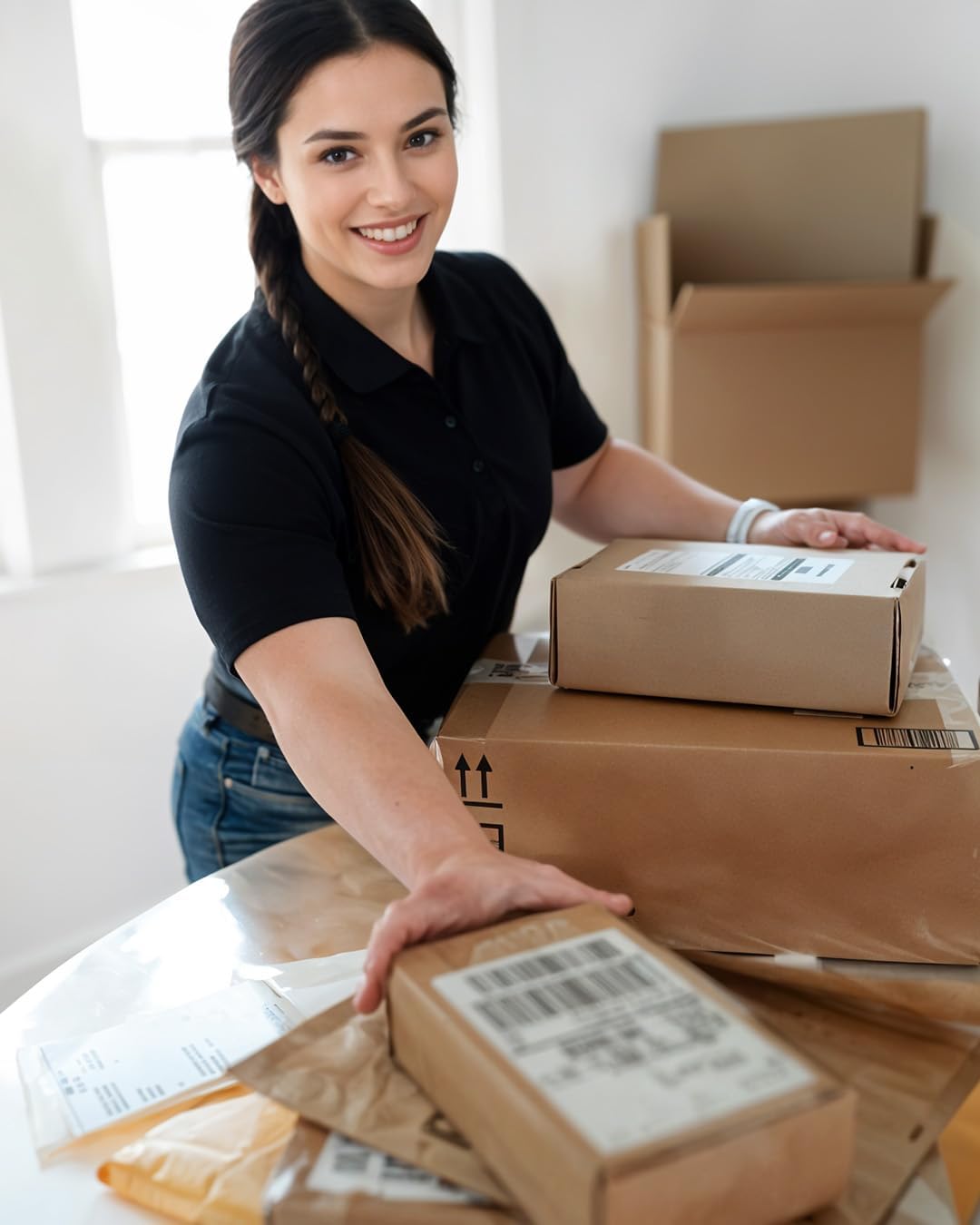 4x6 Thermal Shipping Labels for Thermal Printers - 500 Thermal Labels, Commercial Grade, Compatible with Multiple Thermal Shipping Label Printer, Ideal for E - Commerce & Logistics Business, White