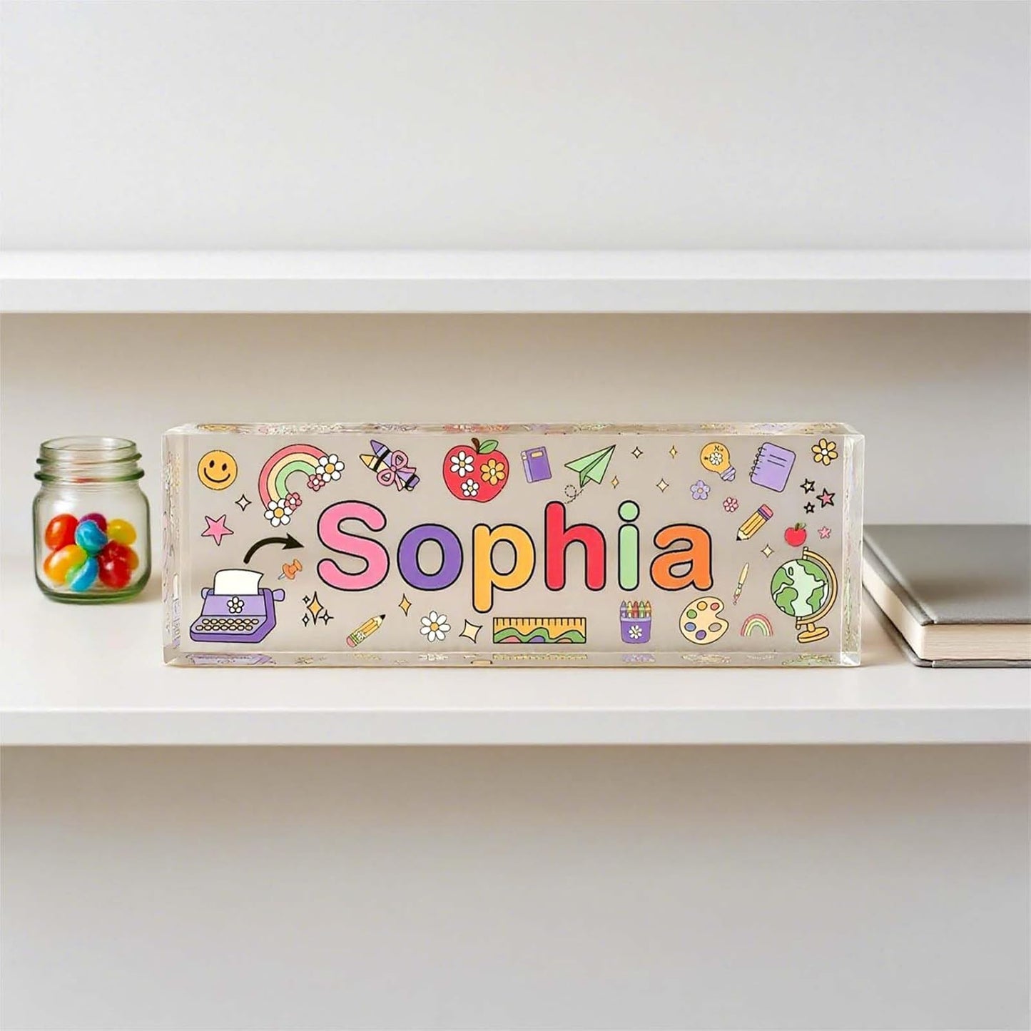 Custom Desk Name Plate, Teacher Name Plate for Desk, Office Decor for Women, Coworkers, Employee (S7)