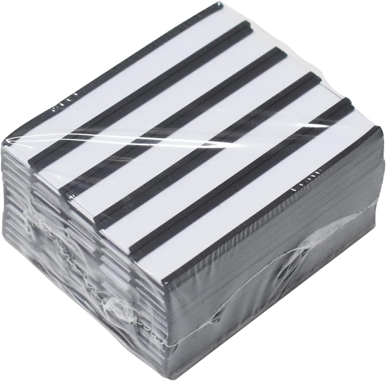 C Channel Magentic Label Holders 0.5x3 Inch with Paper Inserts and Clear Plastic Protectors,Magnetic Data Card Holders File Cabinet Labels,Pack of 50