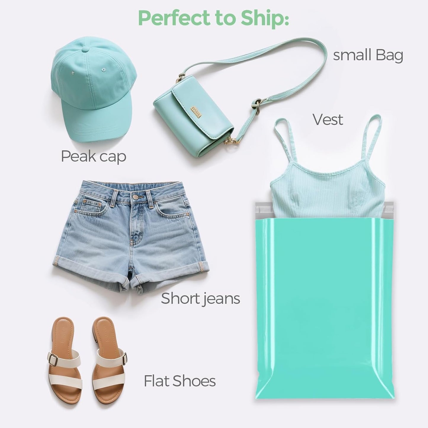 Fuxury Poly Mailers 10x13 100 Pcs Teal Shipping Envelopes, Self-Sealing Envelopes, Boutique Custom Bags, Enhanced Durability Multipurpose Envelope, Keep Items Safe & Protected