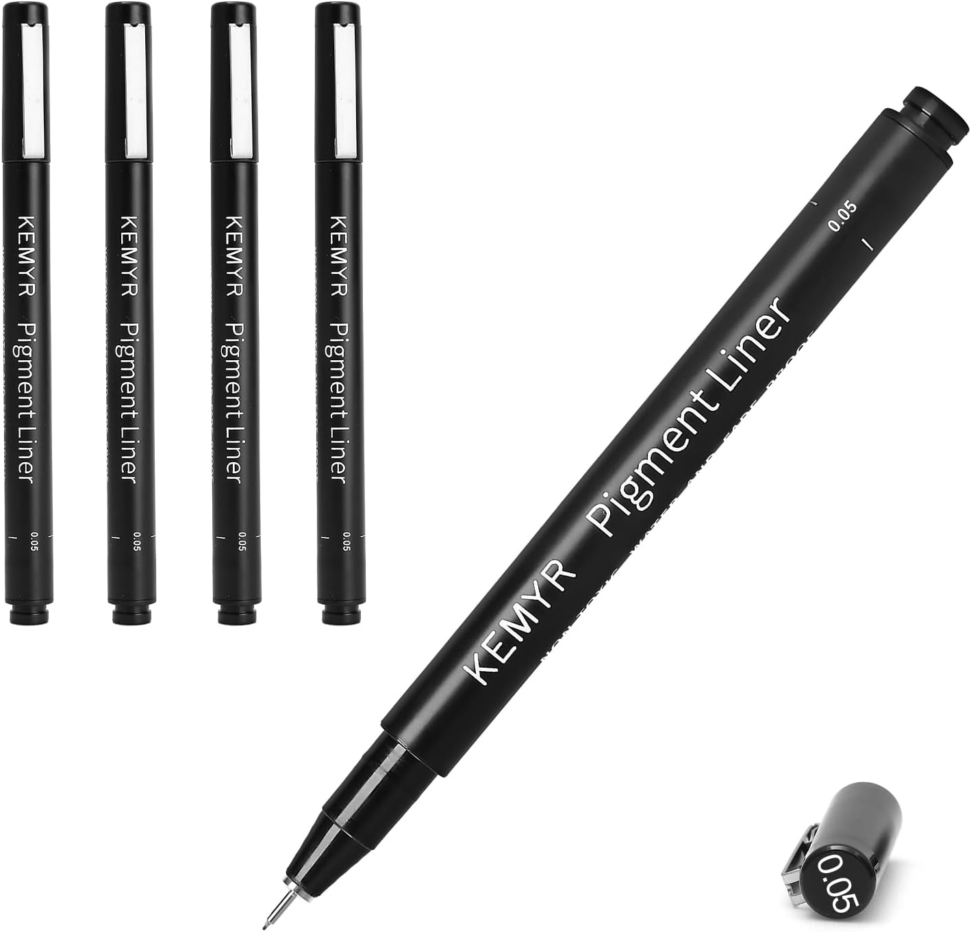 4 Micro Fine liner Drawing Art Pens Calligraphy Pens: 0.05mm Size Black Art supplies Waterproof Archival Black Ink Markers For Artists,Use for Professional Watercolor,Sketching