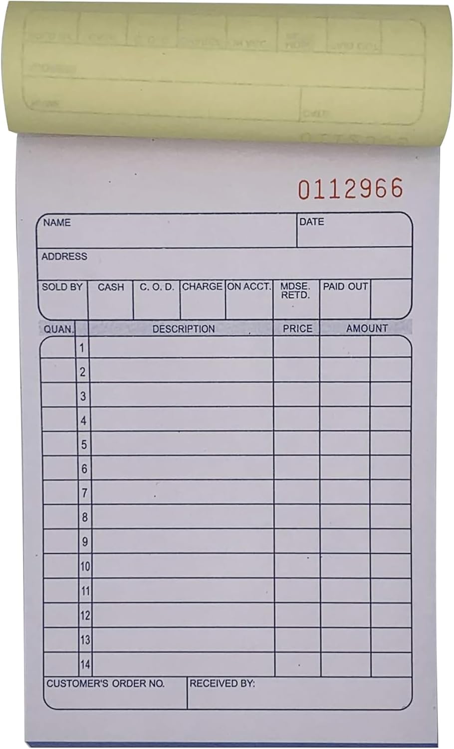 Sales Order Book 33 Triplicate Forms Carbonless 3 Copy's - Wholesale Lot of 10