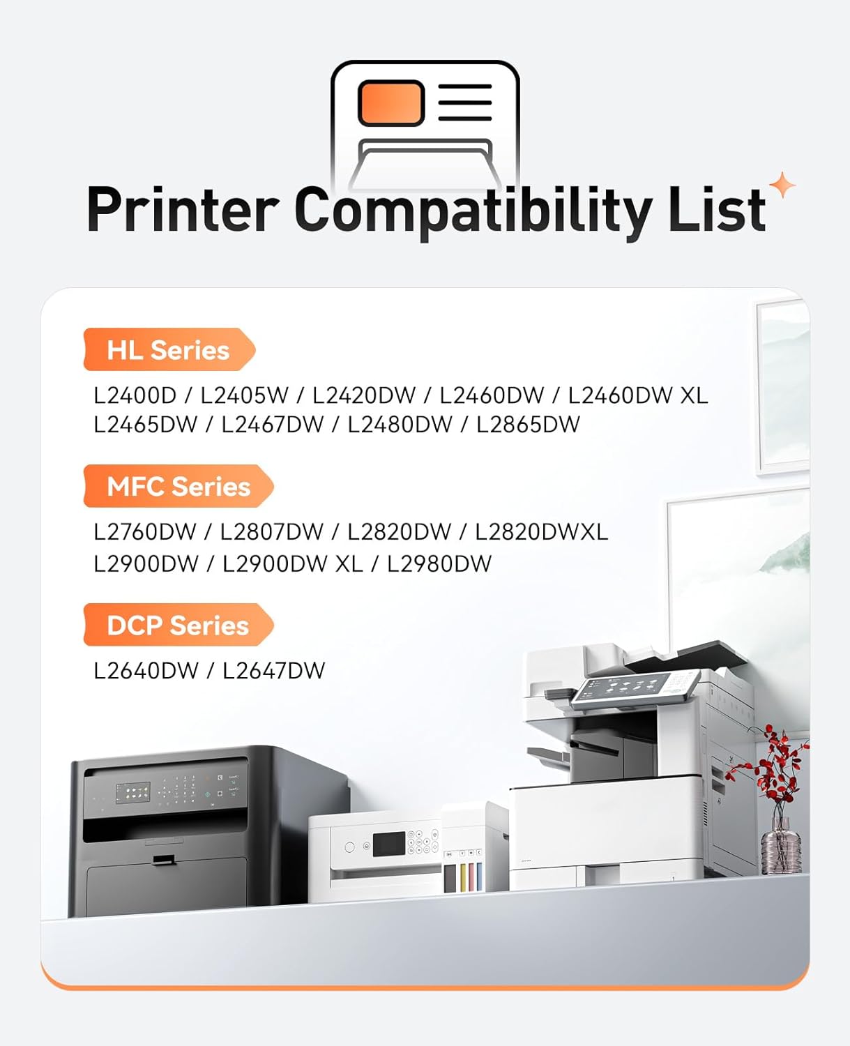 TN830XL Black Compatible Toner Cartridge 2-Pack High Yield Replacement for Brother TN830xl TN830 to use with HL-L2460DW DCP-L2640DW HL-L2480DW HL-L2400D HL-L2405W MFC-L2820DW MFC-L2900DW Printer Ink