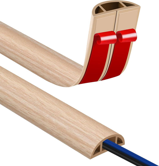 Floor Cord Covers for Wires 12FT Cable Hider Wire Cover Self Adhesive Cord Hider Floor for Offices, Homes, Workshops, Warehouses Cable Cavity 0.39" W x 0.27" H