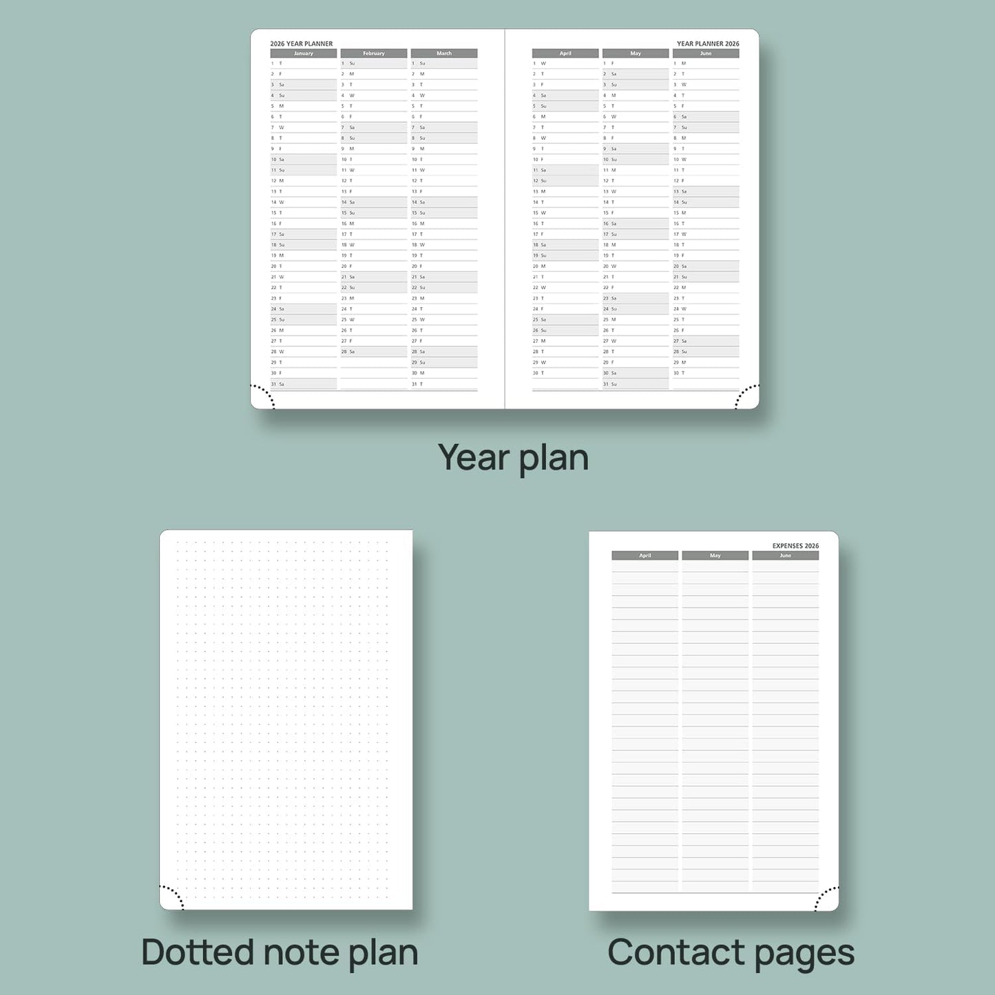 POPRUN 2025-2026 Daily Planner One Page Per Day (Medium - 5.75'' x 8.5'') - Academic Calendar (July 2025 - June 2026), 2025 Day Appointment Book with Monthly Tabs, Hardcover - Light Yellow