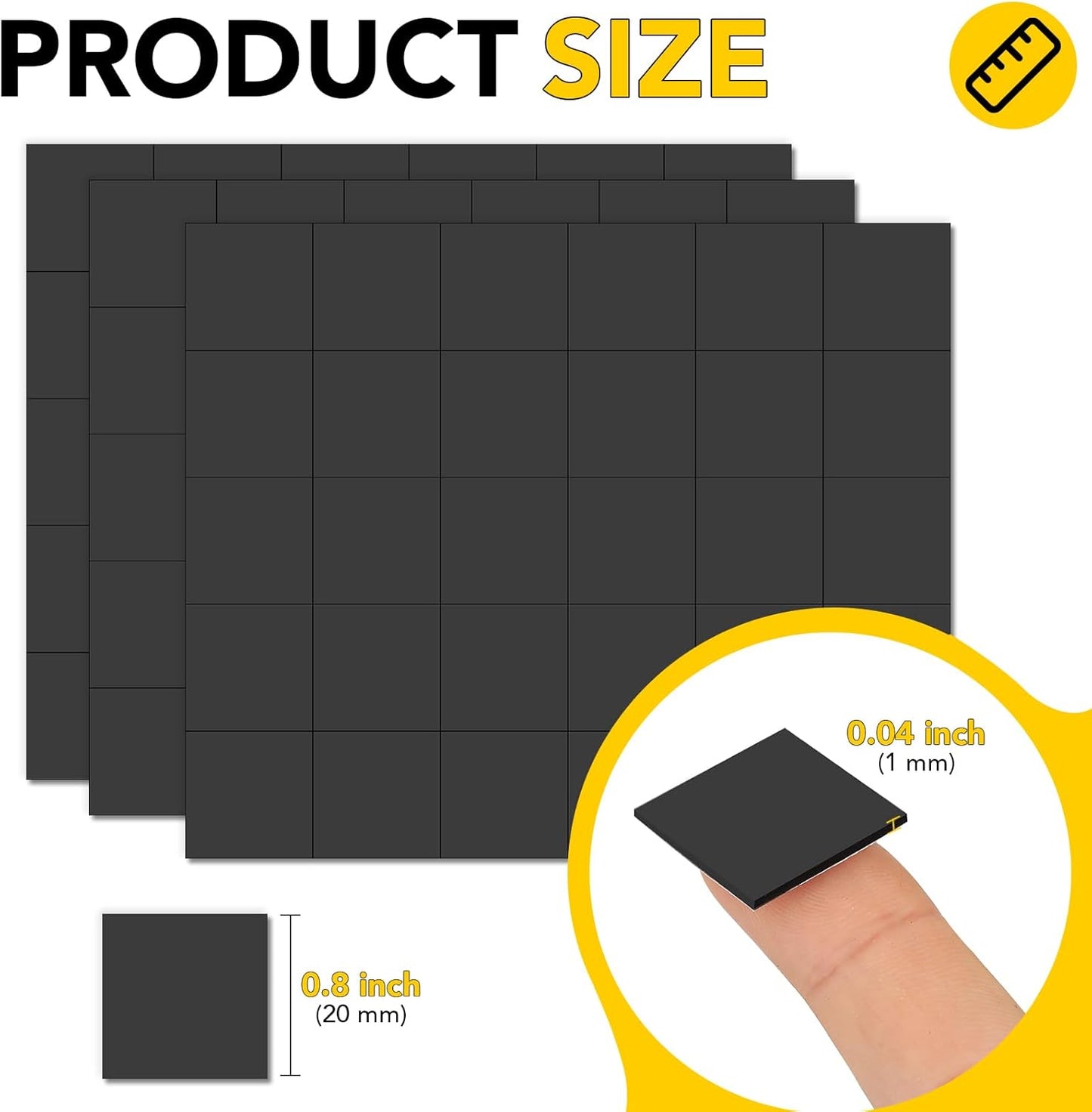 DIYMAG Magnets with Adhesive Backing,300Pcs Adhesives Magnet Squares for Whiteboard Crafts Small Magnetics Tape Magnetic Sheets Magnetism Strips Stickers for Classroom Refrigerator 0.8 x 0.04inch