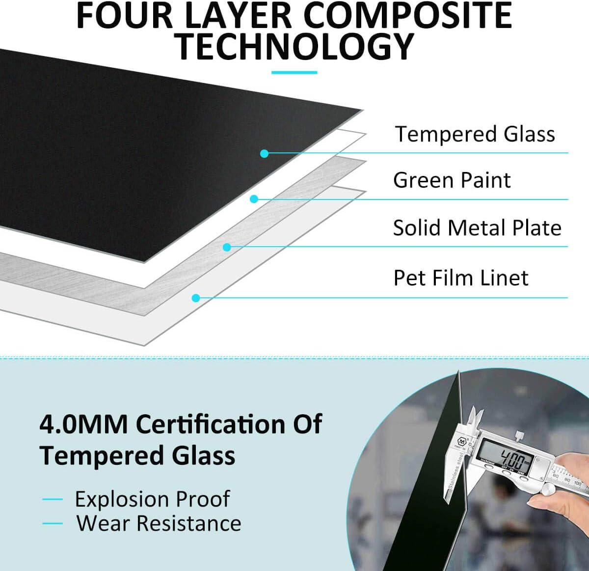 2-in-1 Black Glass Dry Erase Board 60" x 48" - Large Splicing Magnetic Tempered Glass Whiteboard for Wall, Frameless Glass Blackboard Bulletin Board for Office, Home, School