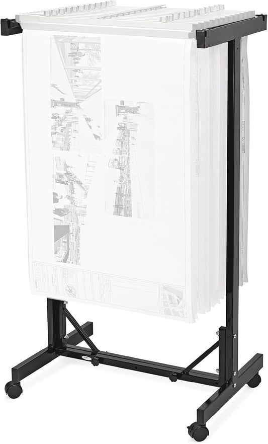 Adir Mobile Blueprint Storage Rack - Adjustable Mobile Blueprint Holder, Vertical Architect Drawing Rack with Wheels, Poster Rack Display, Construction Plans Holder (Without Blueprint Clamps)