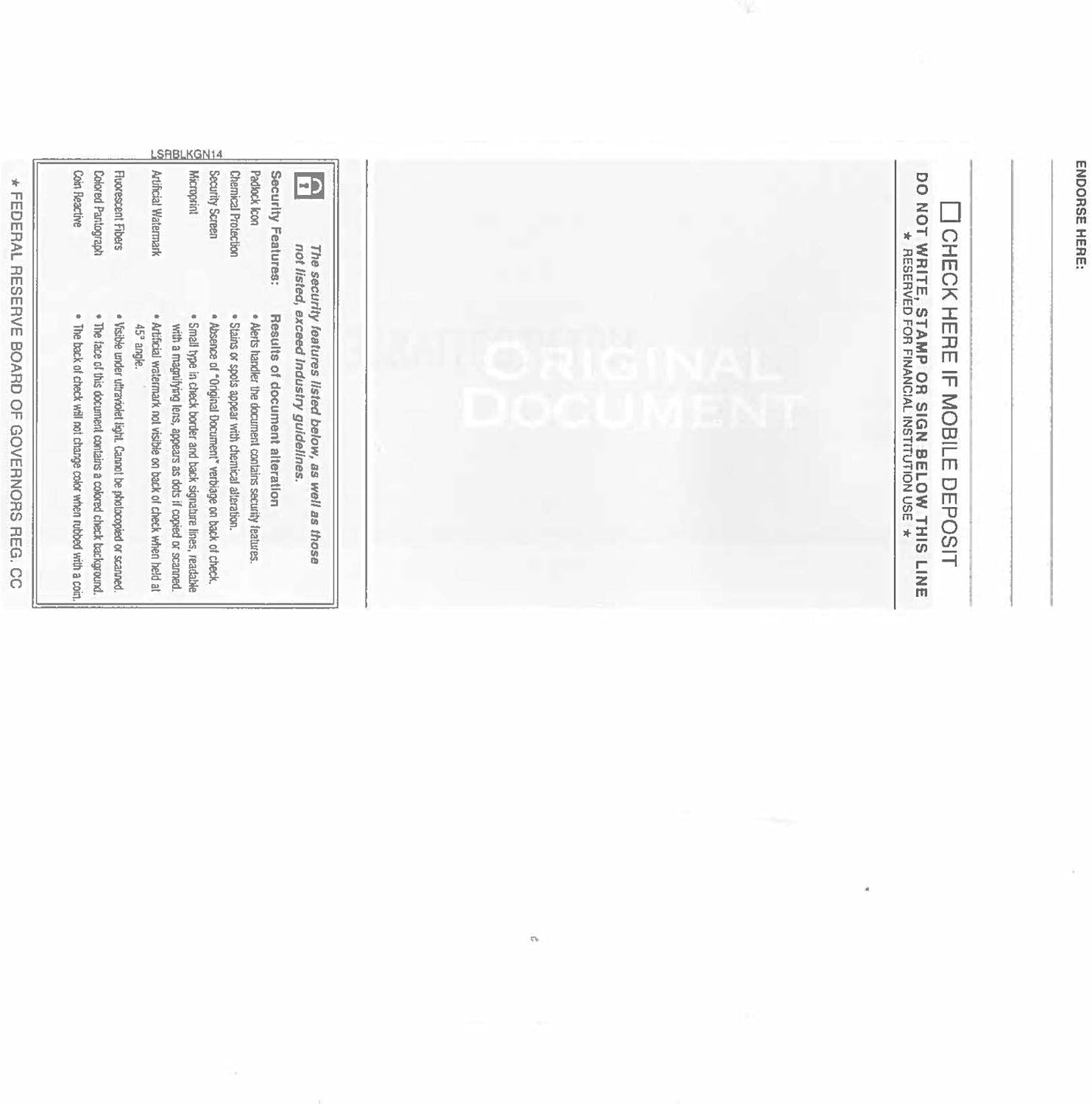 Classic Blank Business Middle Check, Blank Computer Check Paper with Gray Herringbone Background and Signature Line, 500/Pk