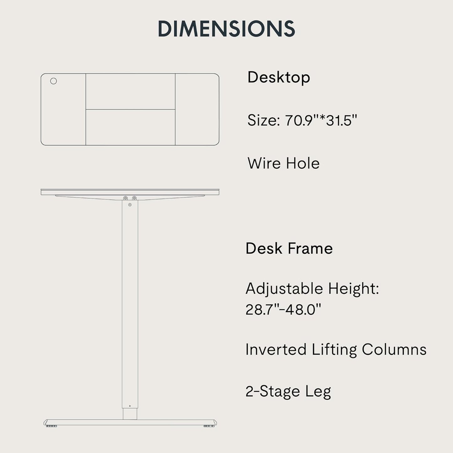 Adjustable Stand Up Desk, Large 71x31 Inches Height Adjustable Standing Desk with Cable Management, Home Office Computer Desk with Memory Preset & Charging USB Port & Sedentary Reminder