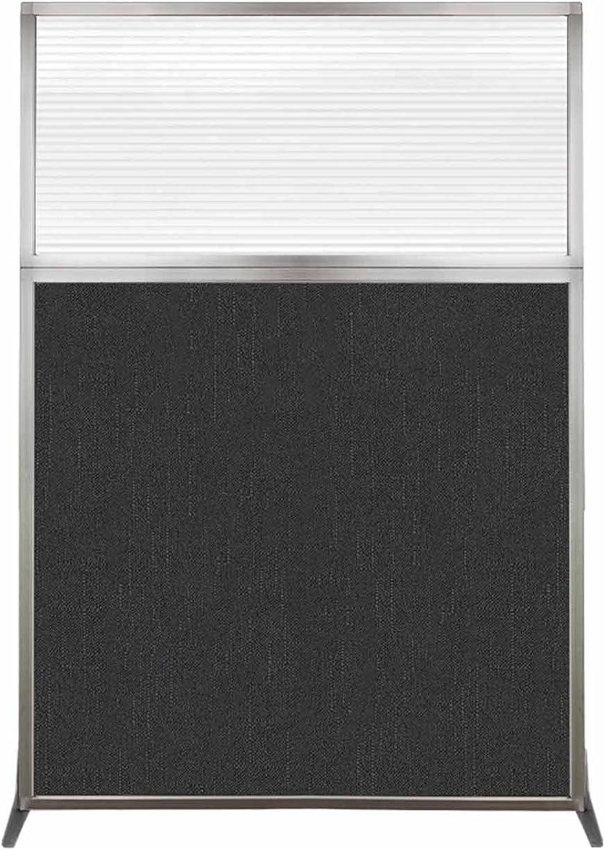 Versare Hush Screen Portable Room Divider | Workstation Wall Divider | Freestanding Privacy Hush Panels | Clear Fluted Windows | Fabric Office Divider Screen | Great for Room Separation