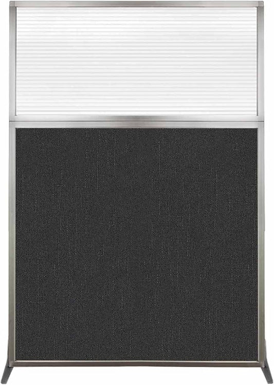 Versare Hush Screen Portable Room Divider | Workstation Wall Divider | Freestanding Privacy Hush Panels | Clear Fluted Windows | Fabric Office Divider Screen | Great for Room Separation