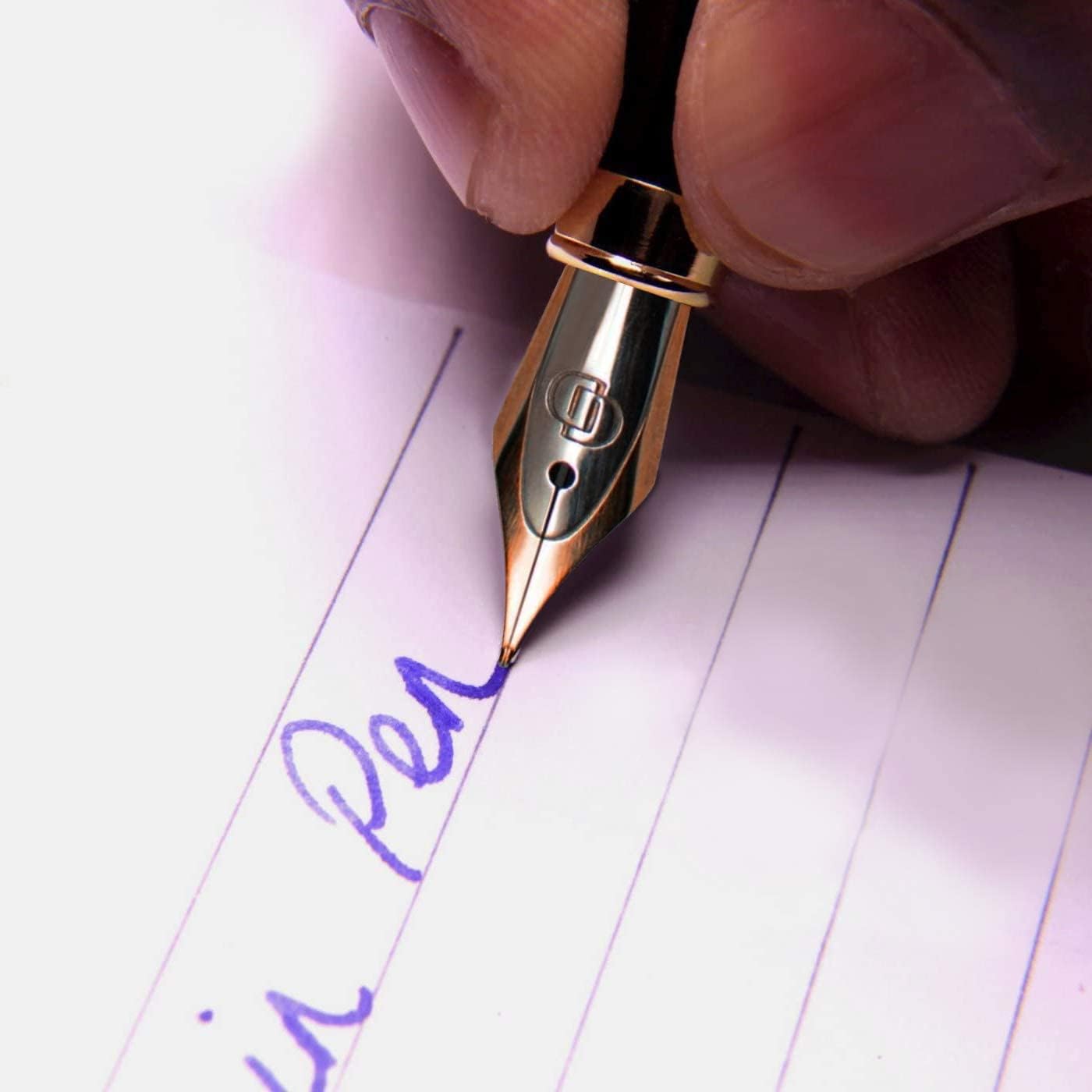 Dryden Designs Ink Cartridges for Fountain Pen | Set of 24 (12 Black & 12 Blue) - Short International Standard Size - Disposable and Generic Ink Refill Cartridges - Perfect for Calligraphy