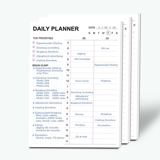Tiankool To Do List Notepad 3Pack/Set,Daily To Do List with Priorities, Brain Dump, Hourly Scheduler and Notes,Daily Planner Notepad for Work, Study, 60 Tear Off Sheets Planning Pad, 7x10 Inch