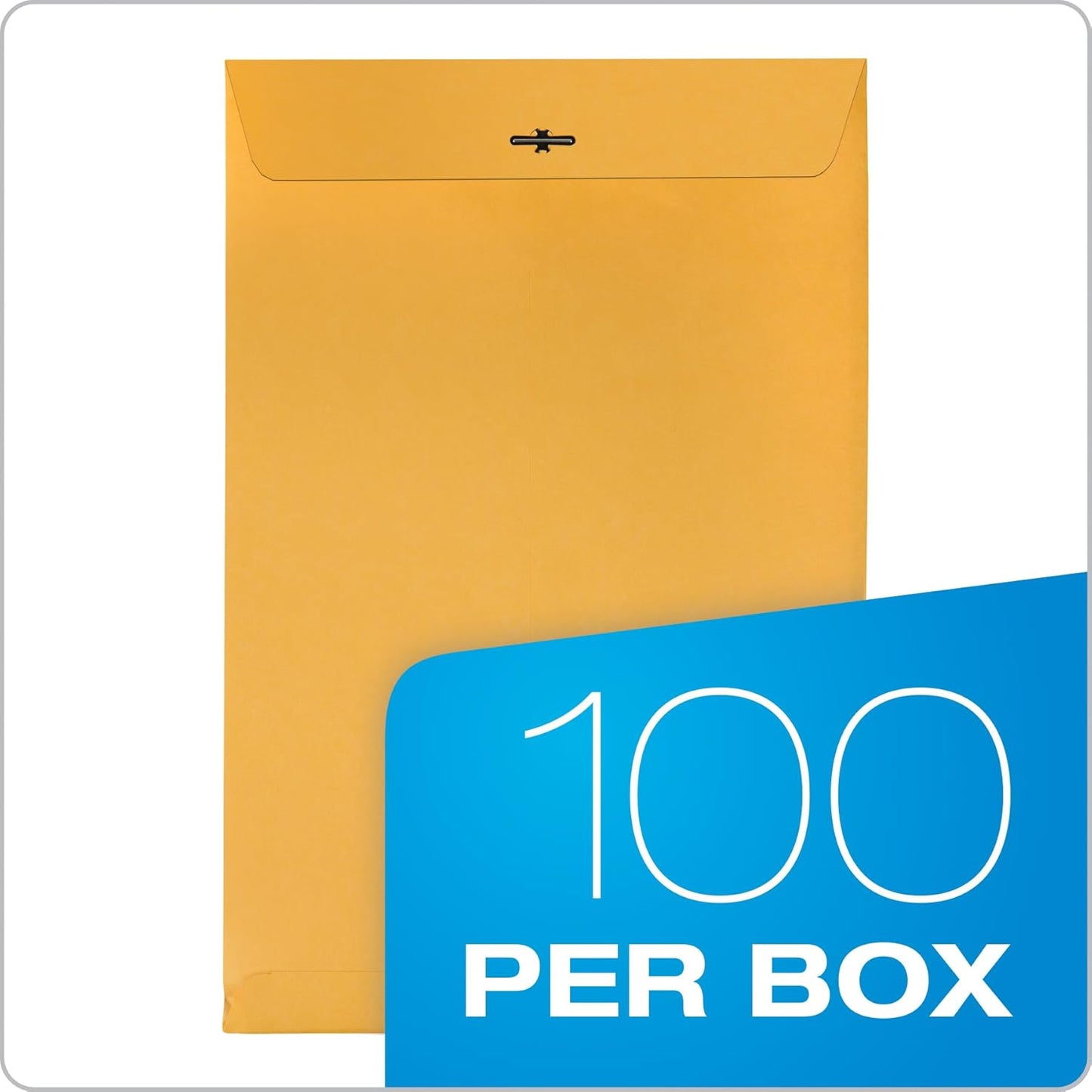Quality Park 10 x 15 Clasp Envelopes, Clasp and Gummed Closures for Storing or Mailing, Heavy-Duty 32 lb Kraft Paper, 100 per Box (QUA37798)