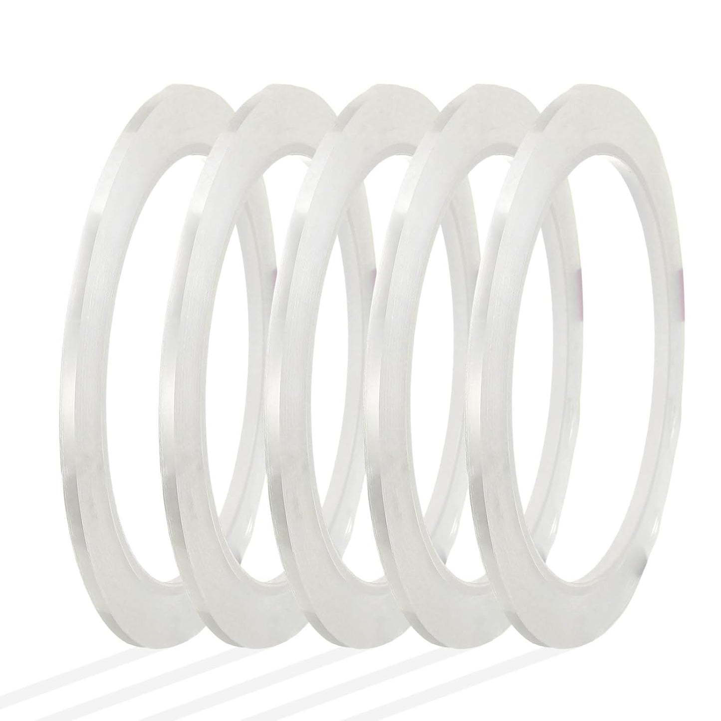 MECCANIXITY Whiteboard Tape 1/8" x 72 Yard Pinstripe Graphic Chart Line Grid Marking Tapes for Classroom Office Dry Erase Board Art, Clear, Pack of 5