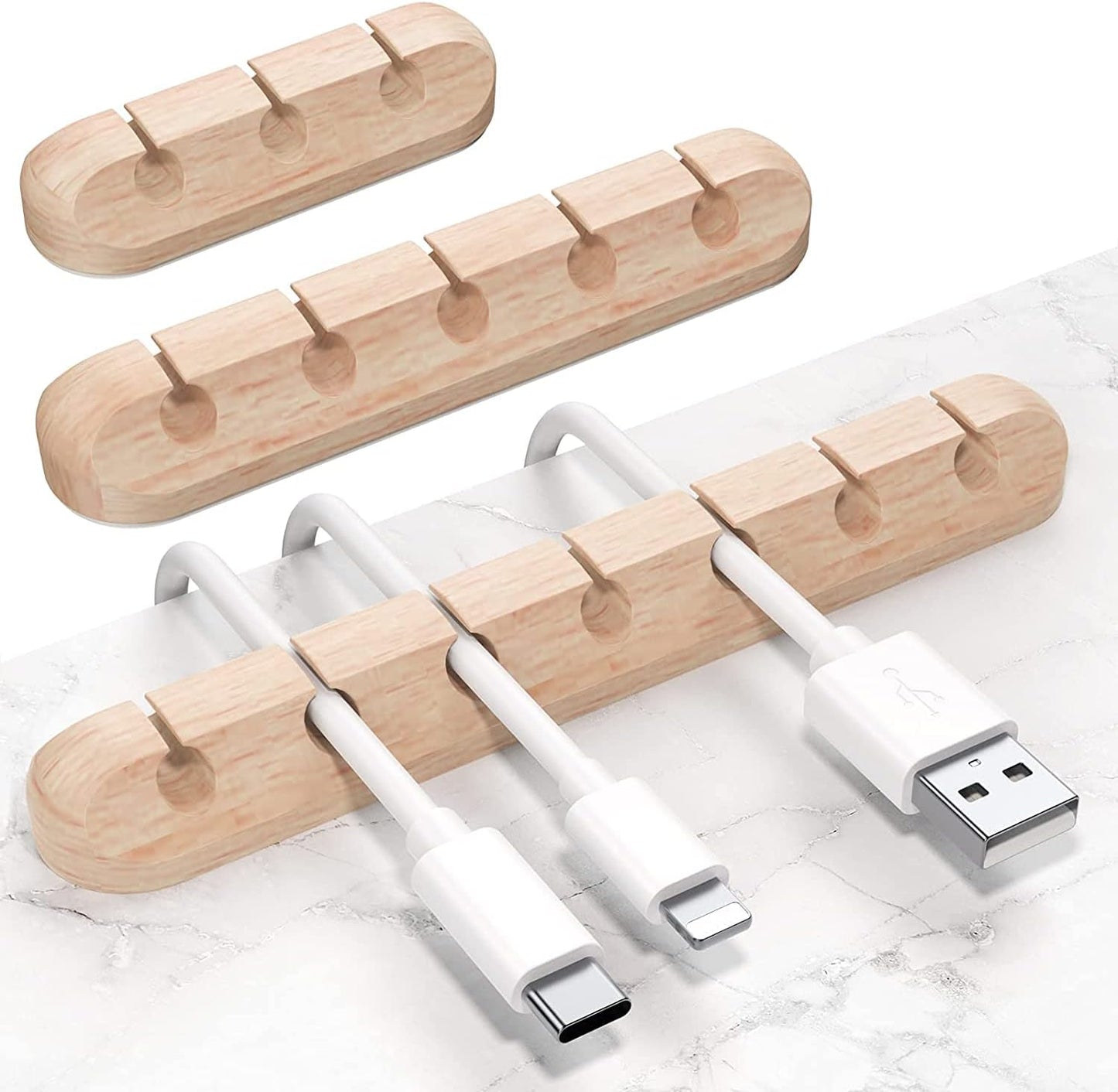 SOULWIT Cable Holder Clips, 3-Pack Cable Management Cord Organizer Clips Silicone Self Adhesive for Desktop USB Charging Cable Nightstand Power Cord Mouse Cable Wire PC Office Home