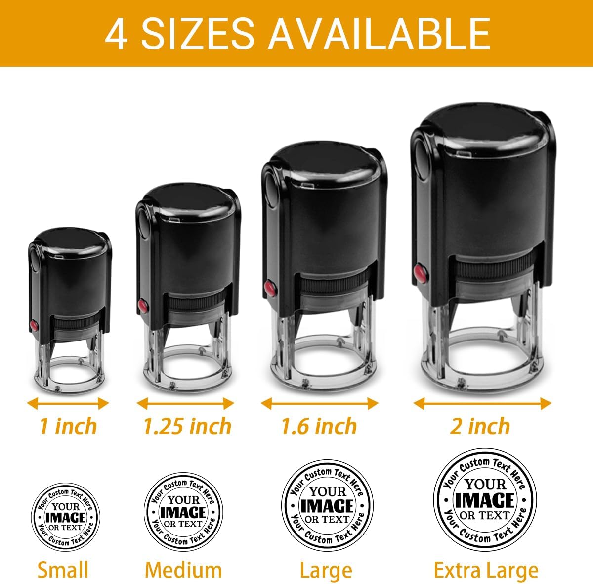 Custom Logo Stamp Personalized Business Logo Stamp Customized Self Inking Stamper Customizable Image Text Rubber Stamp for Local Business Round 4 Sizes 5 Ink Colors Options Available