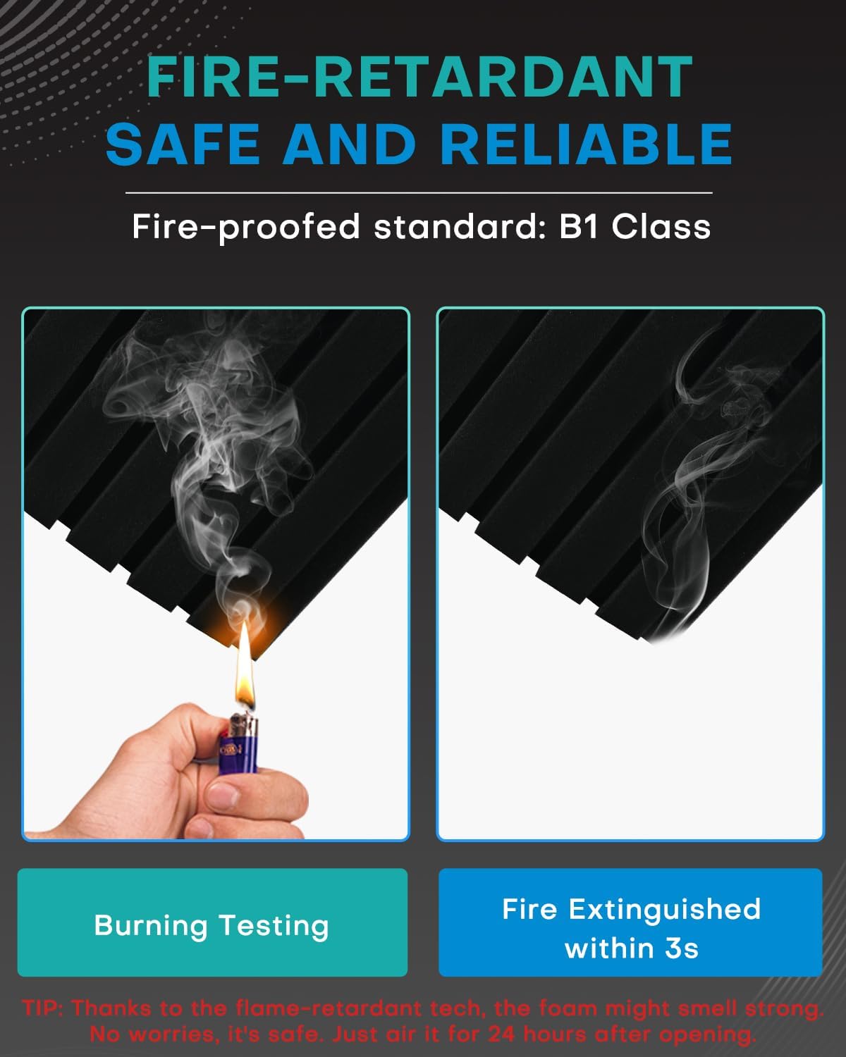 24Packs Curved Sound Proof Foam Panels for Walls, 2" Acoustic Panels Sound Absorbing Dampening, Soundproofing Noise Reducing Cancelling Treatments for Home Office Recoding Studio Decor, 2x12x12 Black