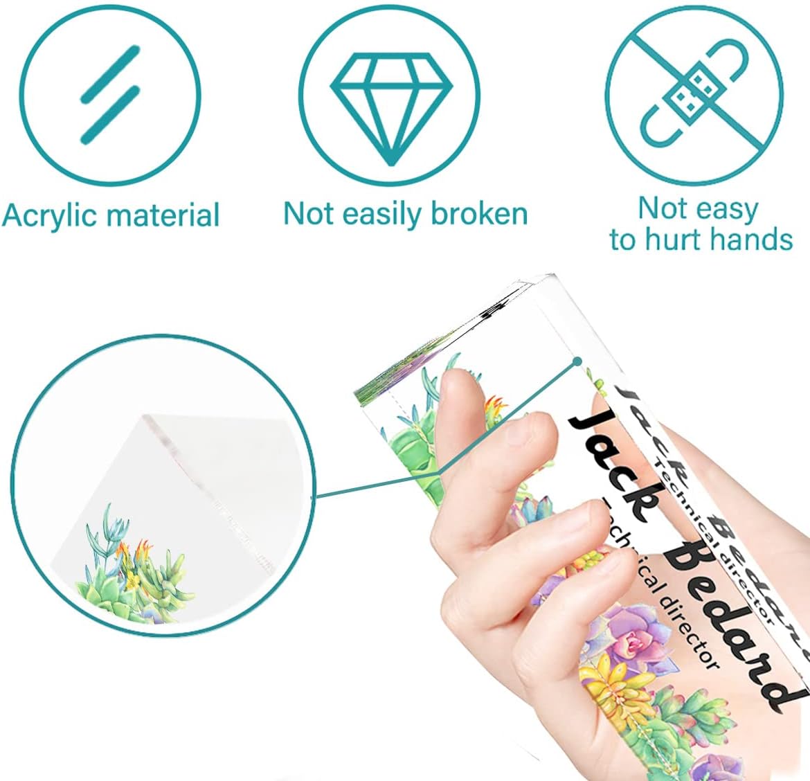 Desk Name Plate Personalized Office Decor | Succulents