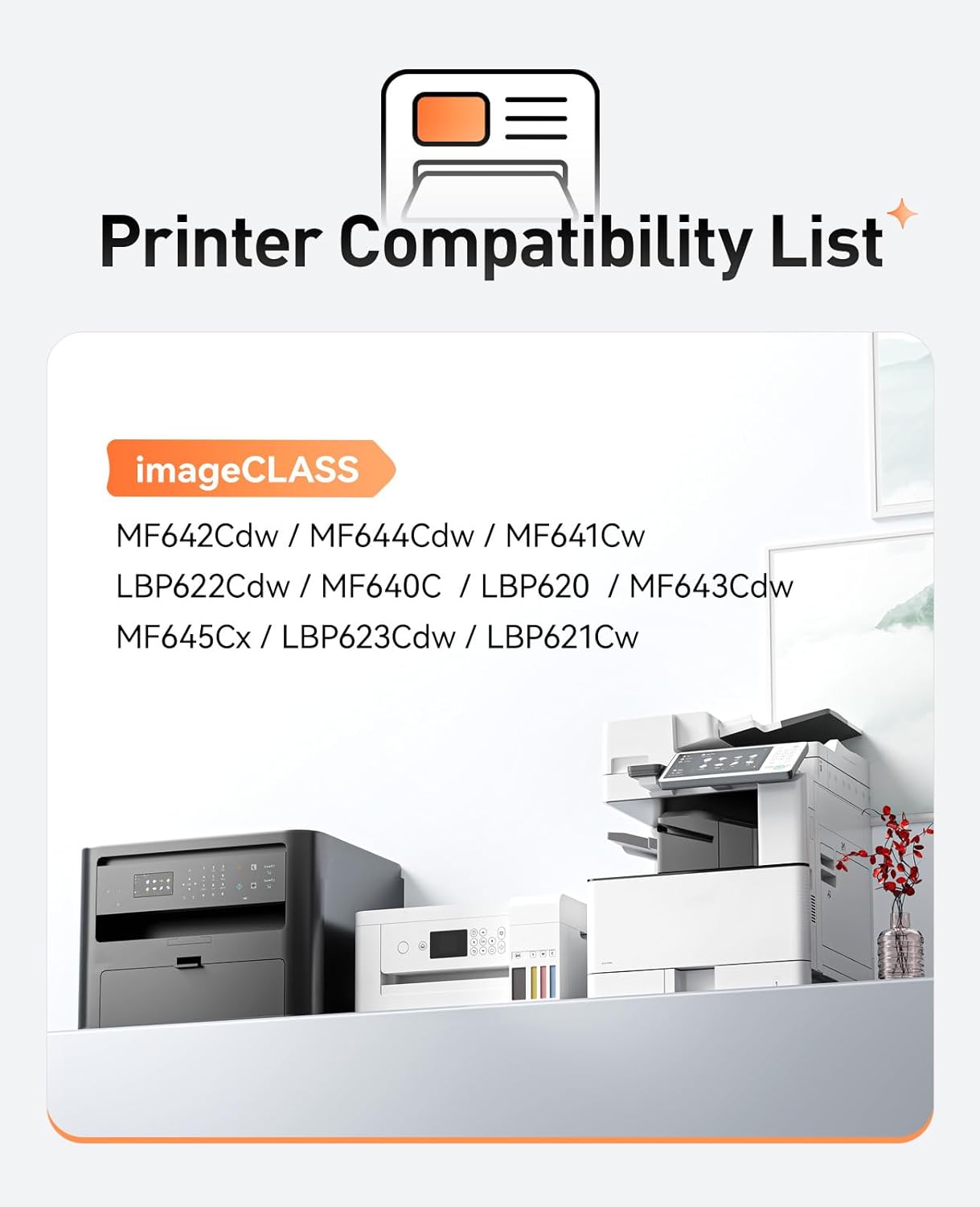 054H 054 Toner Cartridge Set 4-Pack Black Cyan Yellow Magenta Replacement for Canon 054 054H Compatible with Canon Color ImageCLASS MF642Cdw MF644Cdw MF641Cdw LBP622Cdw LBP623Cdw MF641Cw Printer Ink