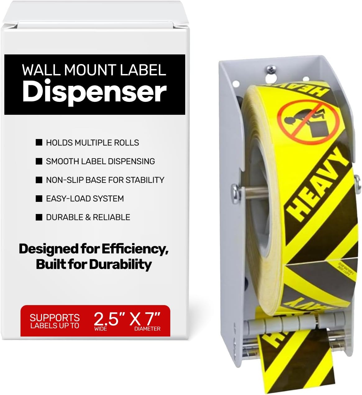 Wall Mount Label Dispenser (3") - Sticker Roll Dispenser - Table Top - Label Holder - Stamp Roll Dispenser - Sticker Stand - Thermal Label Holder - Heavy-Duty All Steel