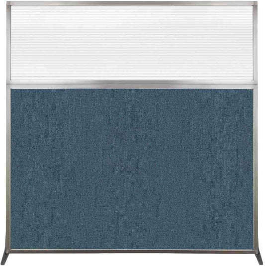 Versare Hush Screen Portable Room Divider | Workstation Wall Divider | Freestanding Privacy Hush Panels | Clear Fluted Windows | Fabric Office Divider Screen | Great for Room Separation
