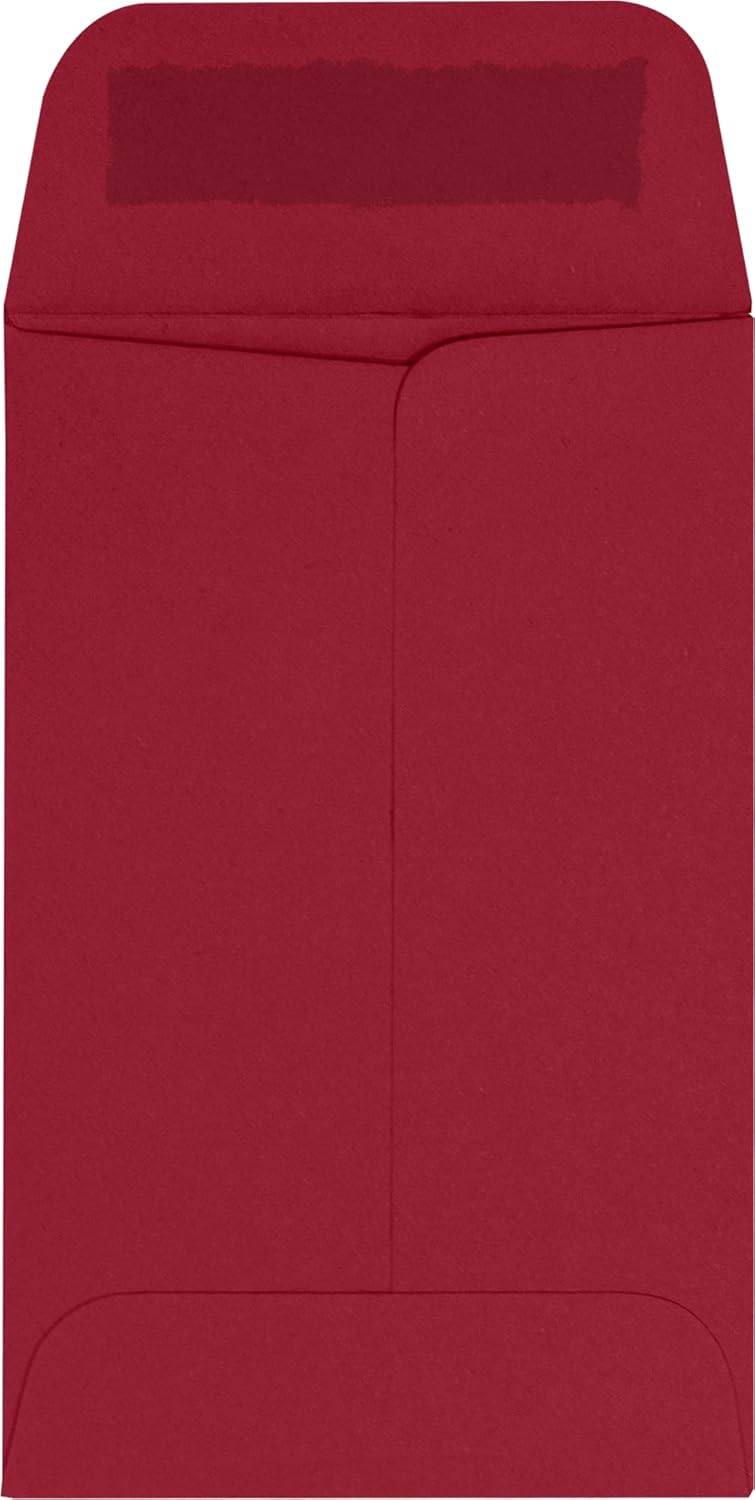 LUXPaper #1 Coin Envelopes | 2 1/4" x 3 1/2" | Garnet Red | 80lb. Text | 1,000 Qty