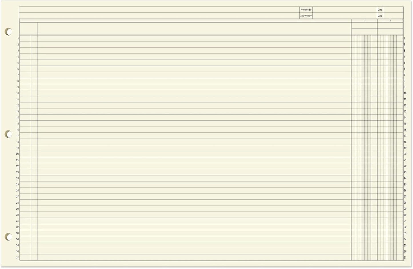 BookFactory Ledger Sheets/Large 2 Column Accounting Ledger Columnar (Two Columns) Loose Leaf Paper - 17'' x 11'', 50 Pages, Loose Leaf, 3 Hole Punched (SHEET-050-CLCLL(17x11-Ledger-2)-AX)
