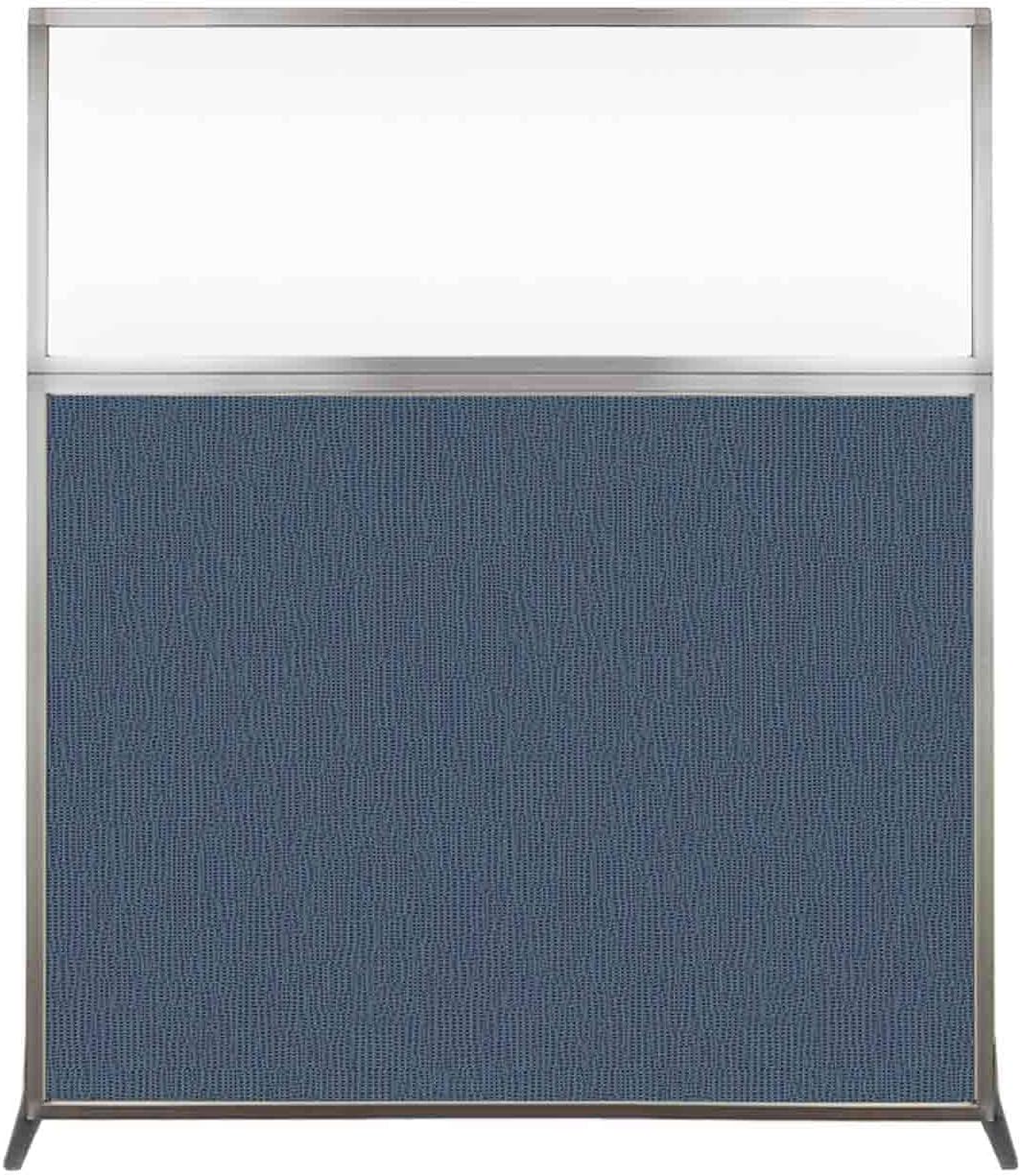 Versare Hush Screen Portable Room Divider | Workstation Wall Divider | Freestanding Privacy Hush Panels | Clear Windows | Fabric Office Divider Screen | Great for Room Separation