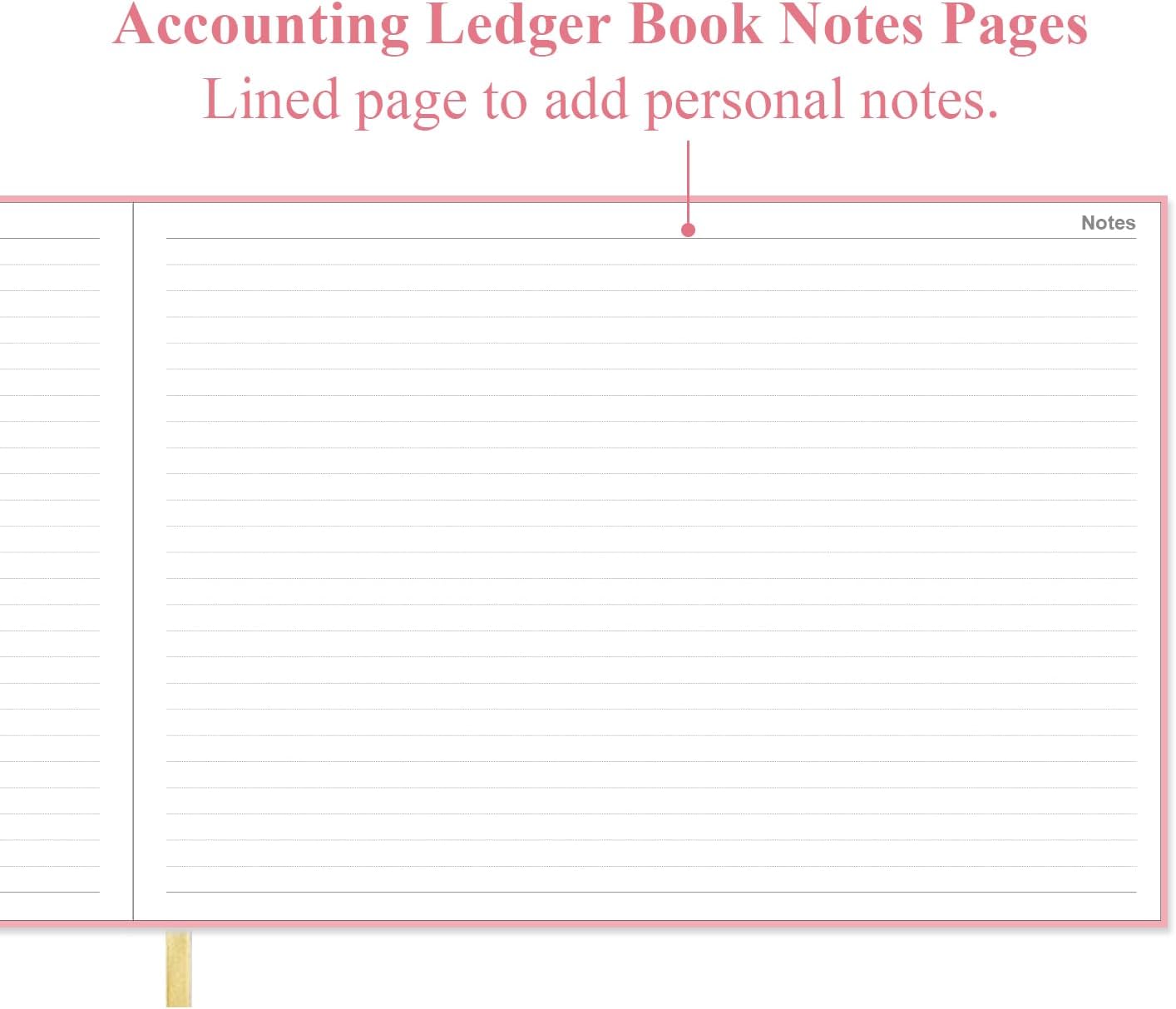 Accounting Ledger Book - Ledger Book for Small Businesses Bookkeeping & Personal Use, Expense Tracker Notebook for Tracking Money, Expenses, Deposits & Balance, 7" x 10", Pink