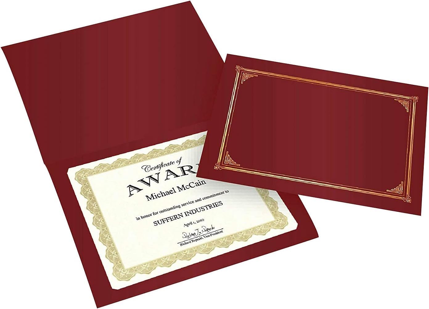 45333 Certificate/Document Cover, 12 1/2 x 9 3/4, Burgundy (Pack of 6)
