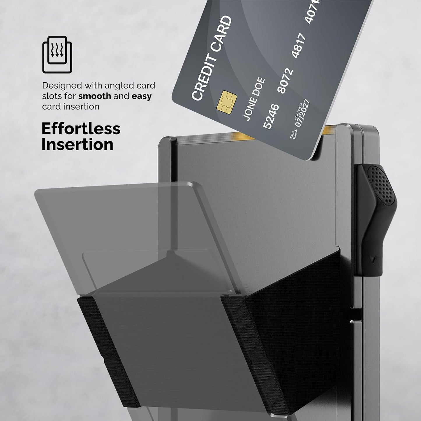 Mens Wallet with Money Clip - Holds 10-20 Cards, RFID Blocking Minimalist Wallet for Men with Pop Up Card Case, Slim Card Holder Metal Card Wallets, Gifts for Men, Black