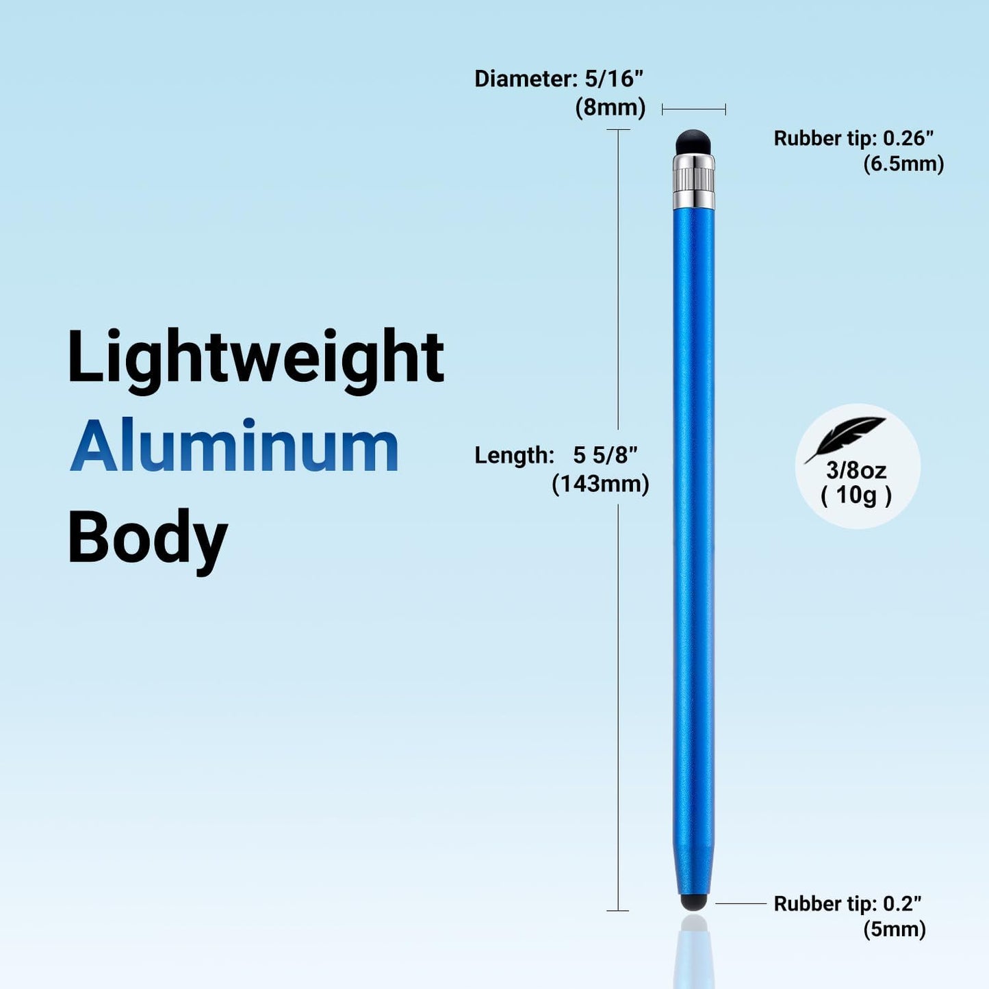 LINFANC 12Pcs Blue Stylus Pen for Touchscreen, 2-in-1 High Precision & Sensitivity Stylus Pen for iPhone/iPad/Android Smartphones and Tablets Compatible with All Touch Screens