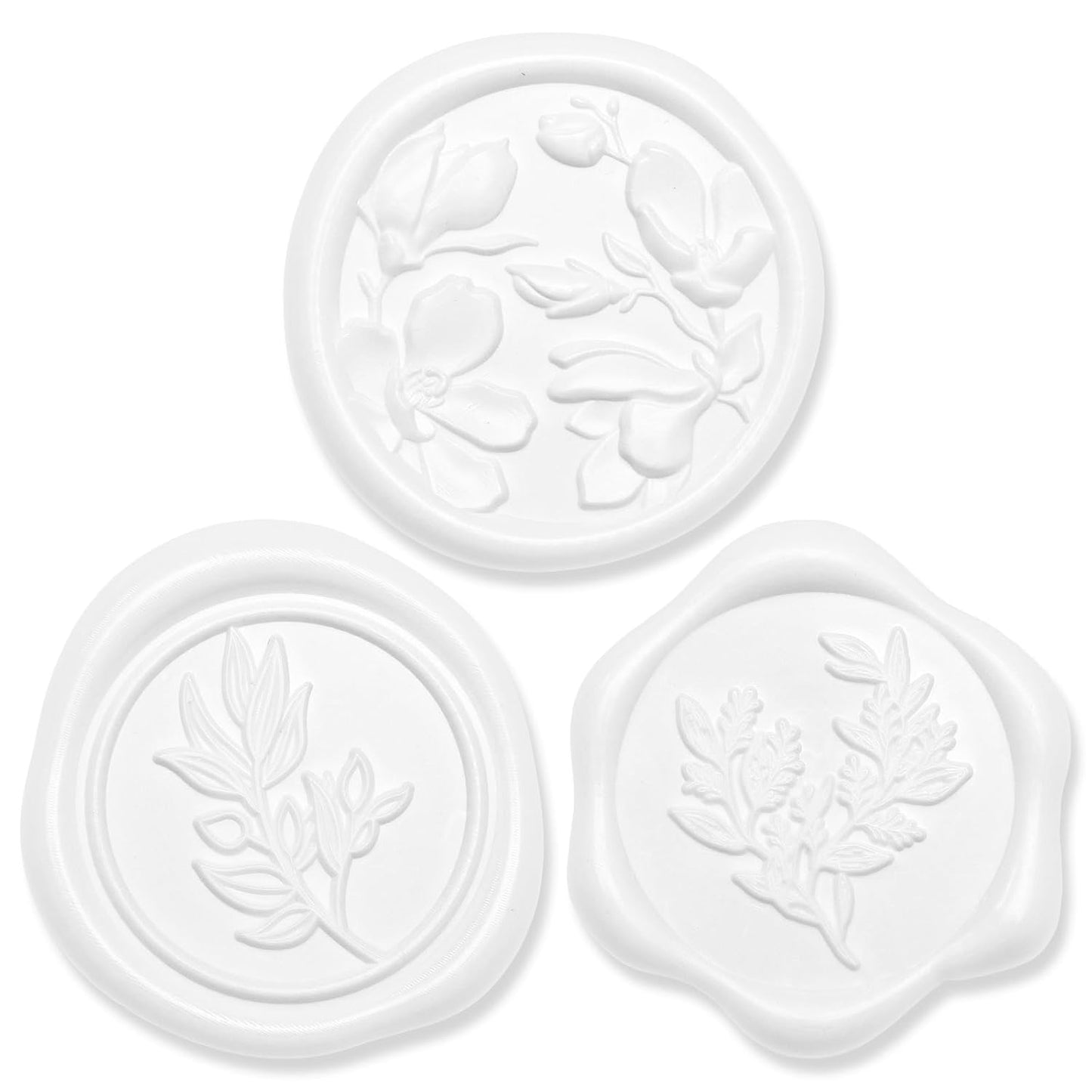 UNIQOOO Wax Seal Stickers - (3 Designs in 1 Pack) Wedding Invitation Envelope Seal Stickers, 60 Pcs Self-Adhesive Stickers, Perfect for Invitation, Christmas, Gift Wrapping (Snow White)