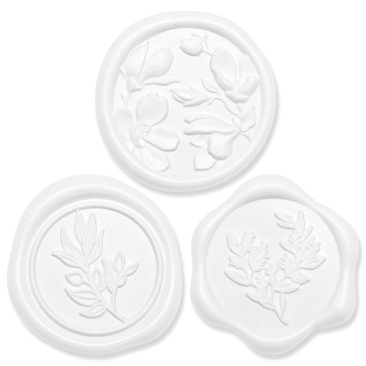 UNIQOOO Wax Seal Stickers - (3 Designs in 1 Pack) Wedding Invitation Envelope Seal Stickers, 60 Pcs Self-Adhesive Stickers, Perfect for Invitation, Christmas, Gift Wrapping (Snow White)