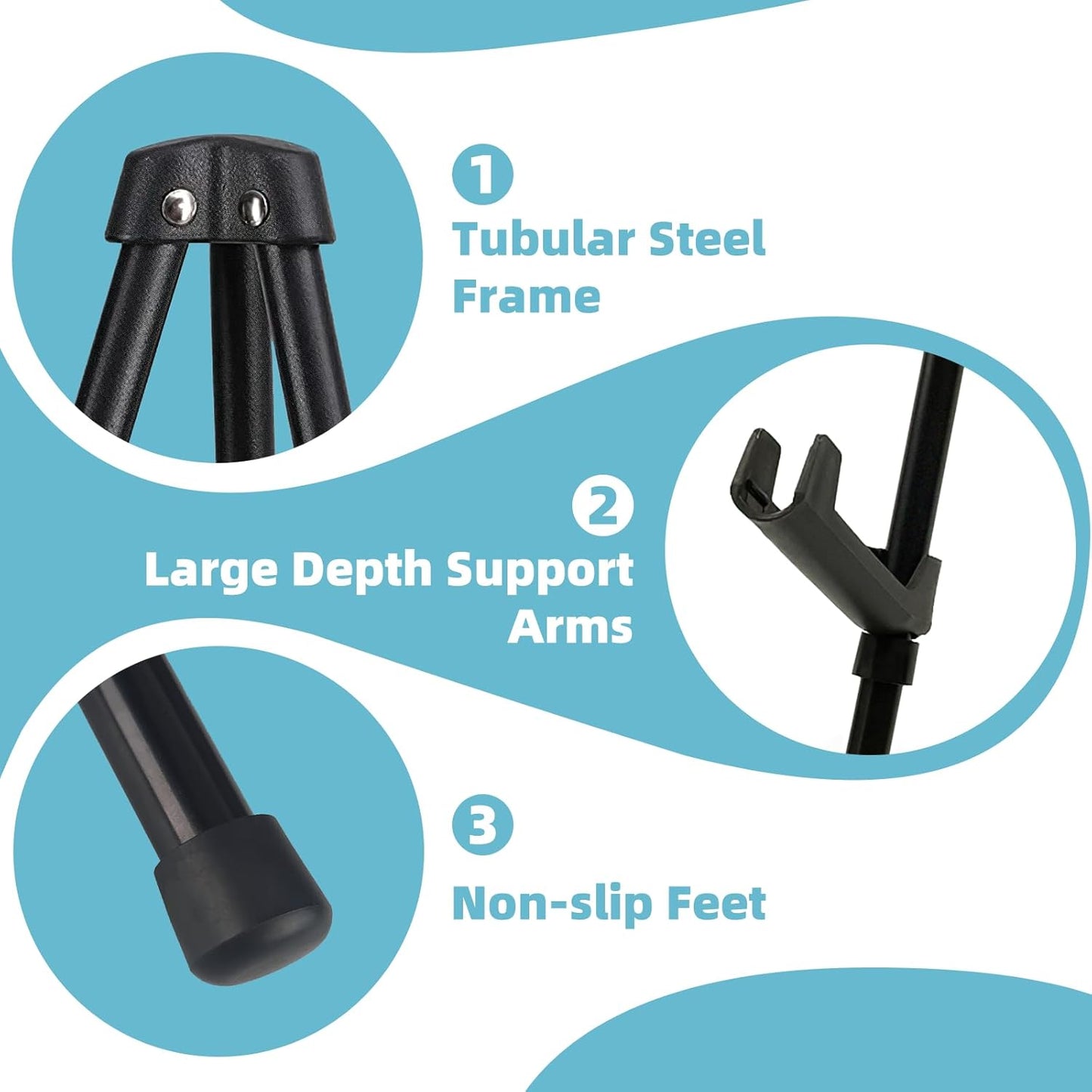 3PCS Black Easel Stand for Wedding Sign Stand, 66 Inch Lightweight Adjustable Art Easel for Display, Wedding Sign, Poster, Black Metal Easel with Portable Bags