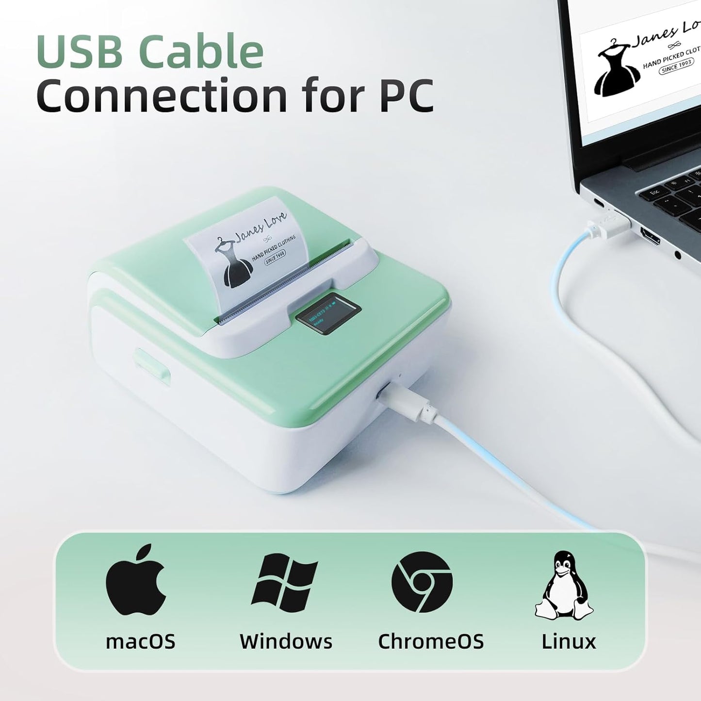 ORGSTA Label Maker Machine with Tape, T003 Thermal Label Maker, 3.15 Inch Bluetooth Label Printer Compatible with Phone & PC, Sticker Printer Barcode Thermal Maker for Small Business, Home, School