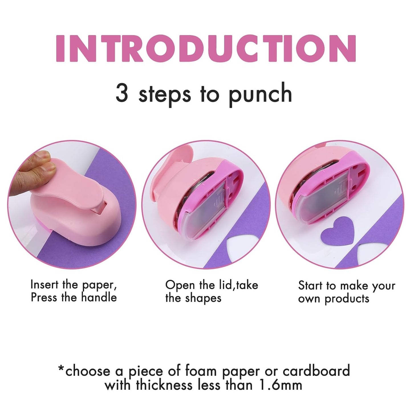 LOONENG 2 Inch Heart Paper Punch - High Precision Design for Romantic Heart Patterns - Ideal for Scrapbooking, Card Making, DIY Photo Albums, Gift Tags, Homemade Confetti