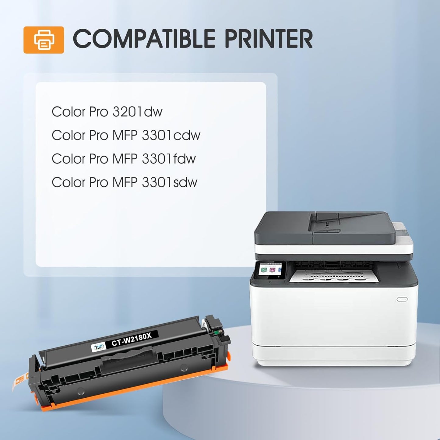 218X 218A Toner Cartridges 4 Pack High Yield 3301fdw 3201dw with Chip Compatible Replacement for HP 218X 218A Color Laserjet Pro MFP 3301cdw 3301sdw Printer Ink Set W2180X (Black Cyan Yellow Magenta)