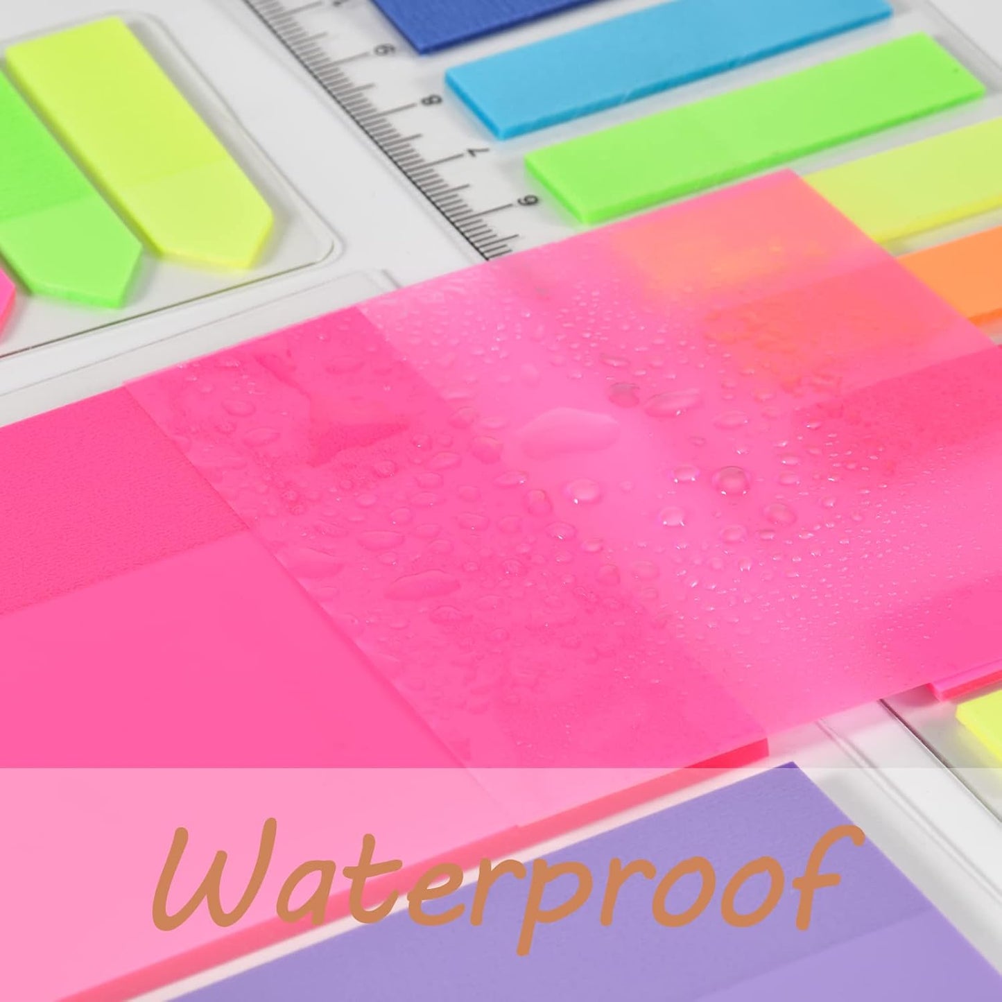 BAYTORY 700 Sheets Transparent Sticky Notes, Clear Bright Waterproof 3 x 3 inch See Through Memo Pad, Self-Adhesive Translucent Writable Index Tabs for Annotating Book, Office & School Study Supplies