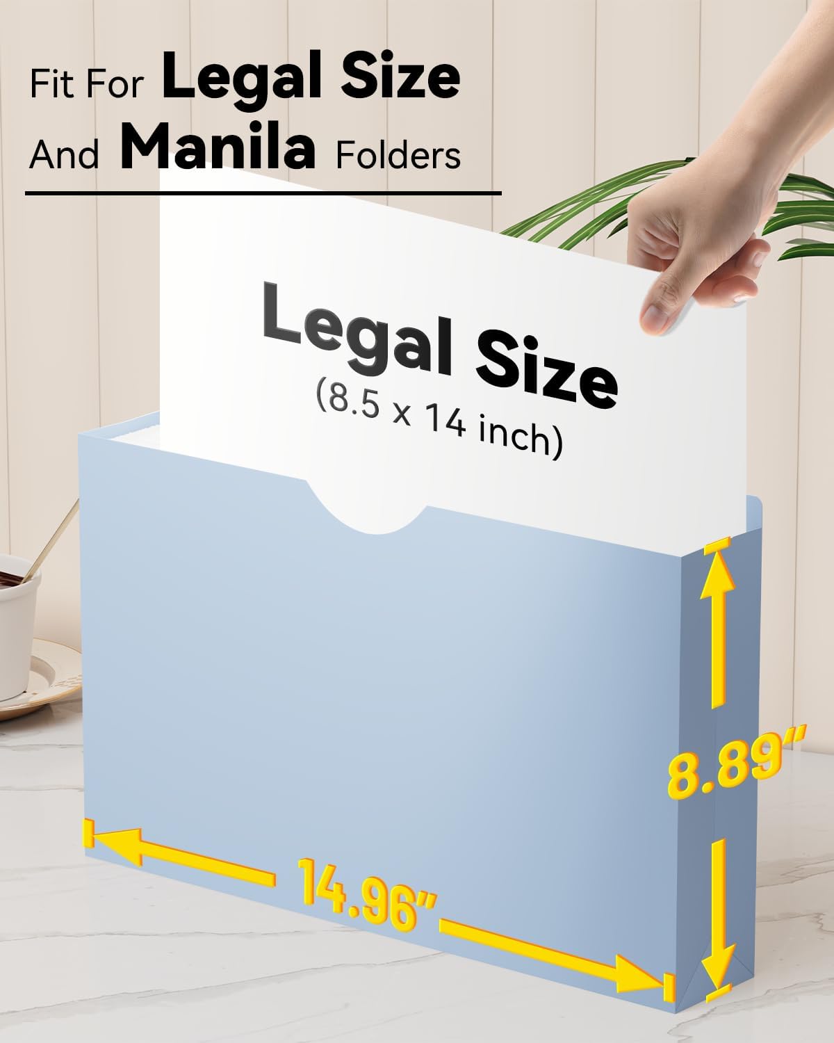 ANSOOK Plastic File Jackets,2" Legal Size Manilla Folders,12 Pack Expanding File Folder,Heavy Duty Expansion Pocket,File Cabinet Folders,Straight Cut Tab,Morandi Color Manila Folder for Home Office