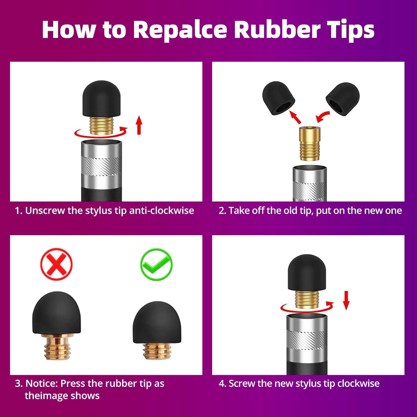 Stylus for Touch Screens (5Pack) Stylus Pens for iPad iPhone Android Chromebook Tablets and More Capacitive Touchscreen Devices High Sensitivity & Precision No Scratches Rubber Tips Stylist