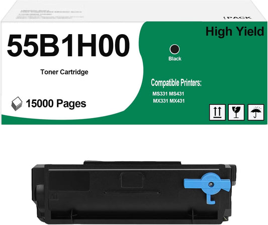 55B1H00 High Yield Toner Cartridge Use for MS331 MS331dn MS431 MS431dn MS431dw MX331 MX331adn MX431 MX431adn MX431adw Printers (15,000 Pages)