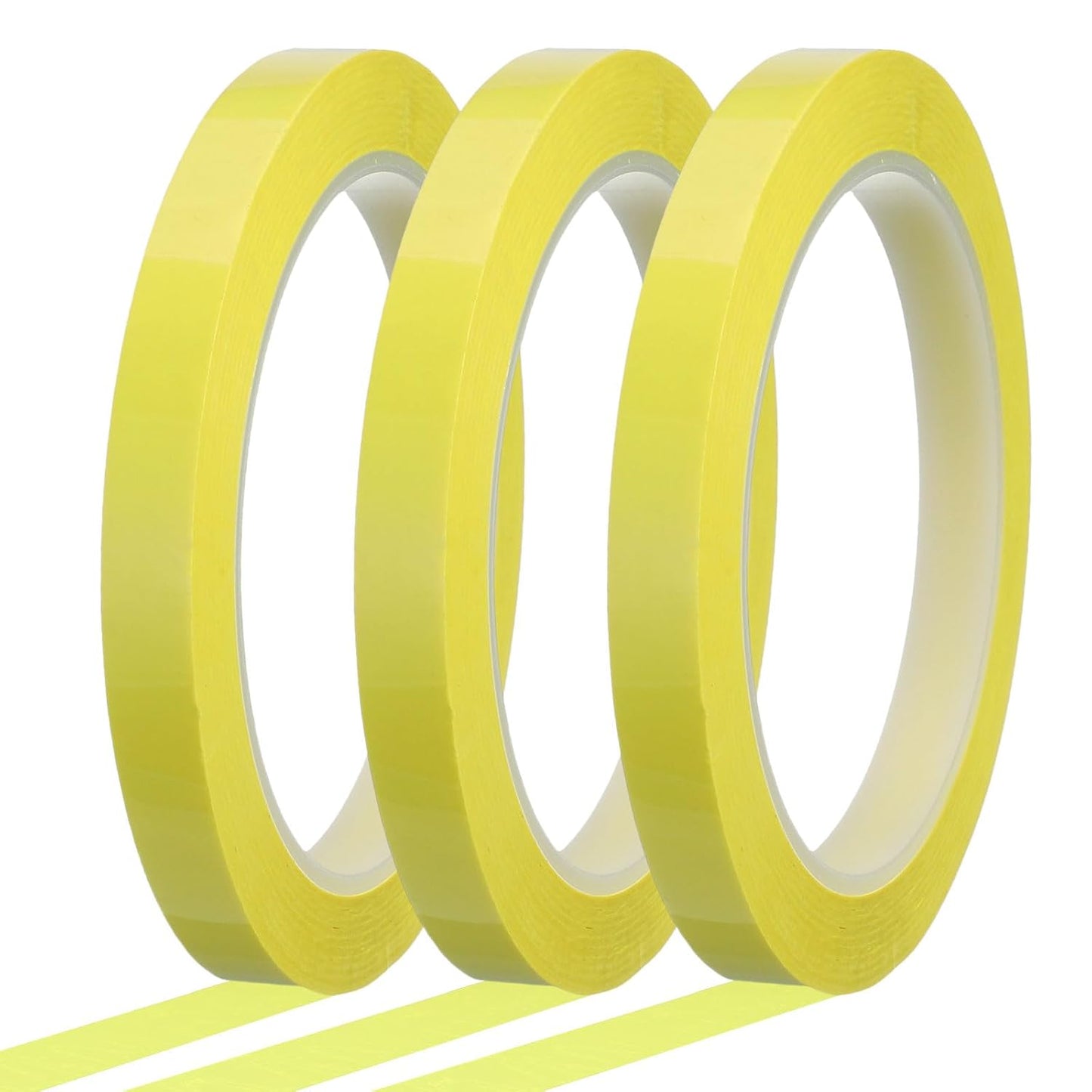 MECCANIXITY Whiteboard Tape 3/8" x 72 Yard Pinstripe Graphic Chart Line Grid Marking Tapes for Classroom Office Dry Erase Board Art, Light Yellow, Pack of 3